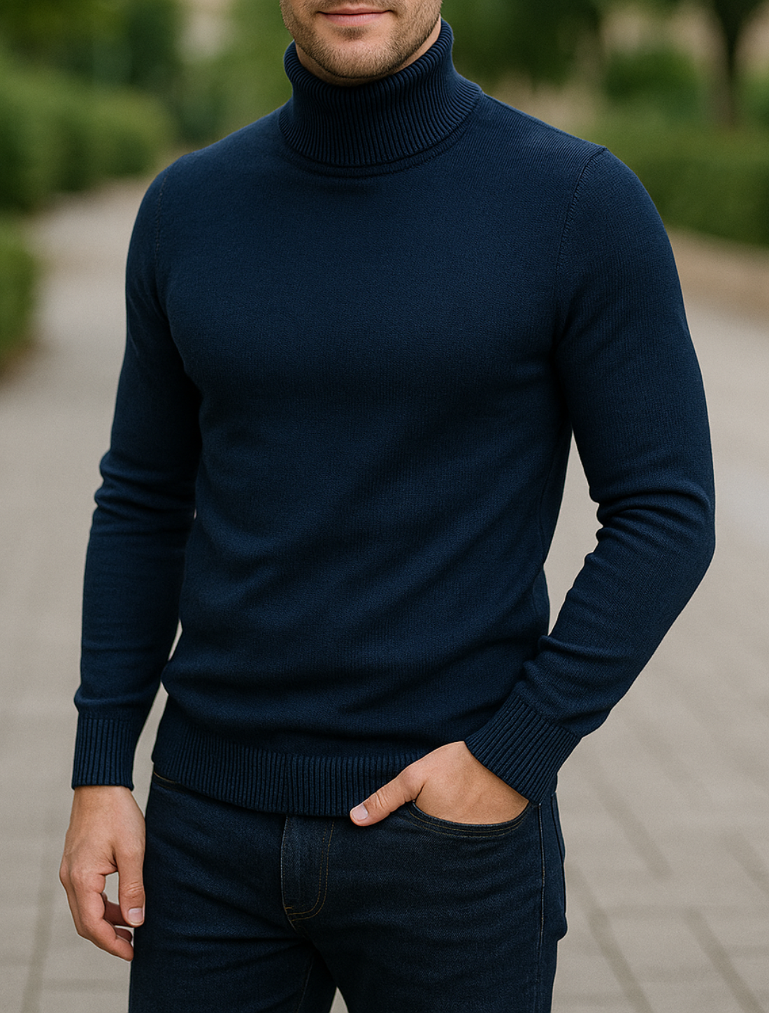 Heren Coltrui, Slim Pasvorm Effen Kleuren Trui, Warme Winter Hoge Hals Lange Mouwen Top | VIQA VIQA© NEDERLAND