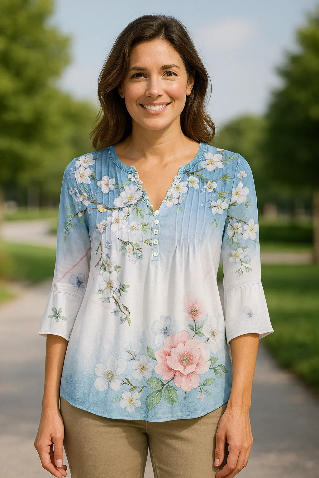 Dames Elegant Gedrukte Blouse, Casual Lange Mouwen Stijlvol Overhemd Top | VIQA VIQA© NEDERLAND