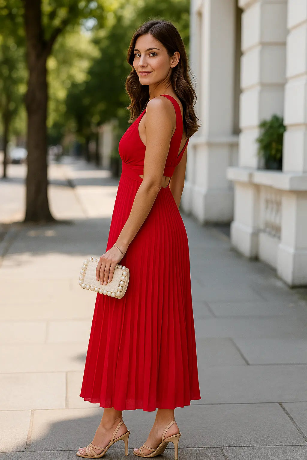 Elegante Zomerse Maxi Jurk Voor Dames, Mouwloze V-Hals Rugloze Avondjurk Met Uitsnijdingen | VIQA VIQA© NEDERLAND