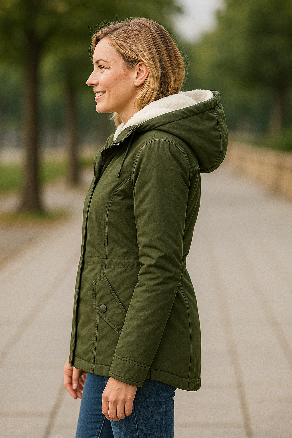 Damesjas Met Capuchon En Fleecevoering, Dikke Warme Halflange Winterjas | VIQA VIQA© NEDERLAND