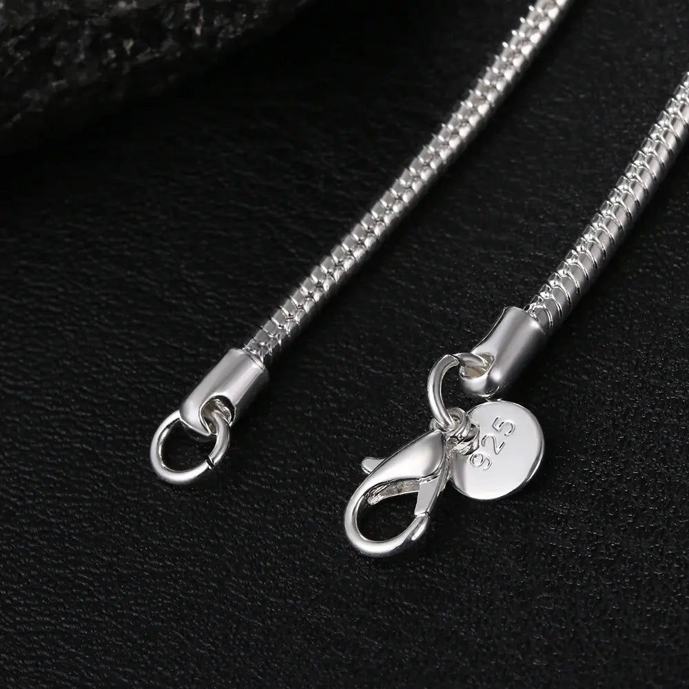 Unisex 925 3MM Sterling Zilveren Slangenketting VIQA© NEDERLAND