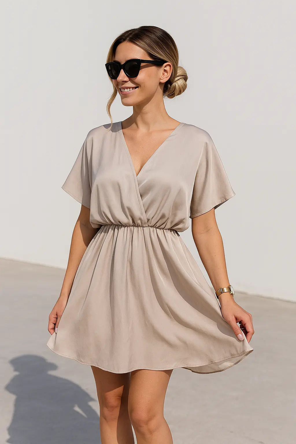 Dames Sexy Zomer Mini Jurk, Korte Mouw A-lijn Casual Zomer Strand Feest Jurk | VIQA VIQA© NEDERLAND