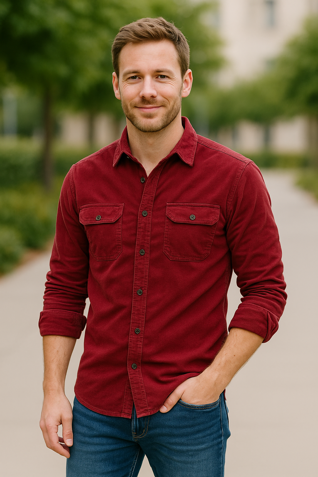 Heren Corduroy Overhemd, Enkelrijks Slim Pasvorm, Zakelijke Casual Effen Katoen Herfst En Winter Top | VIQA VIQA© NEDERLAND