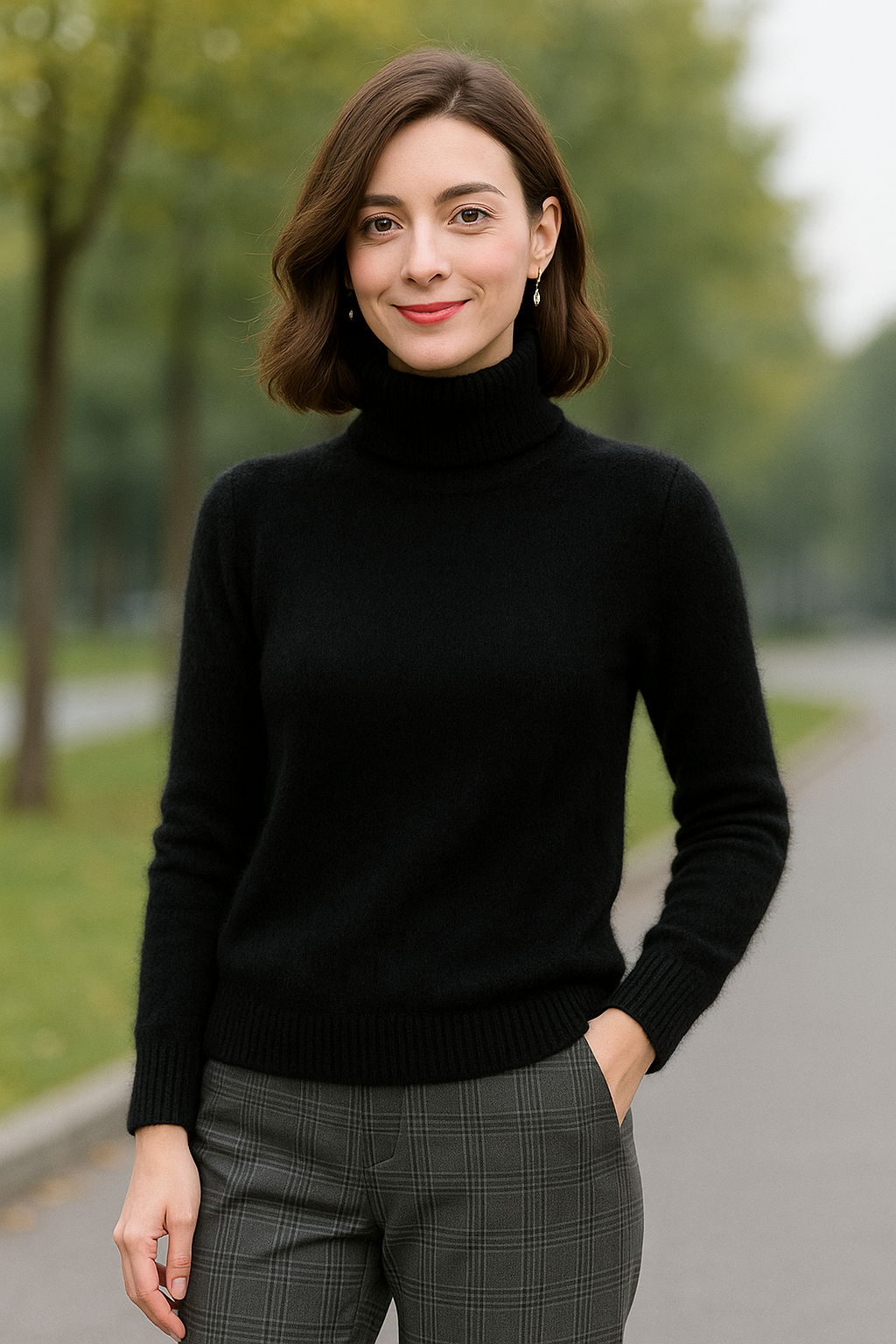 Dames Mink Kasjmier Trui, Dikke Warme Gebreide Trui, Hoge Revers Herfst En Winter Top | VIQA VIQA© NEDERLAND