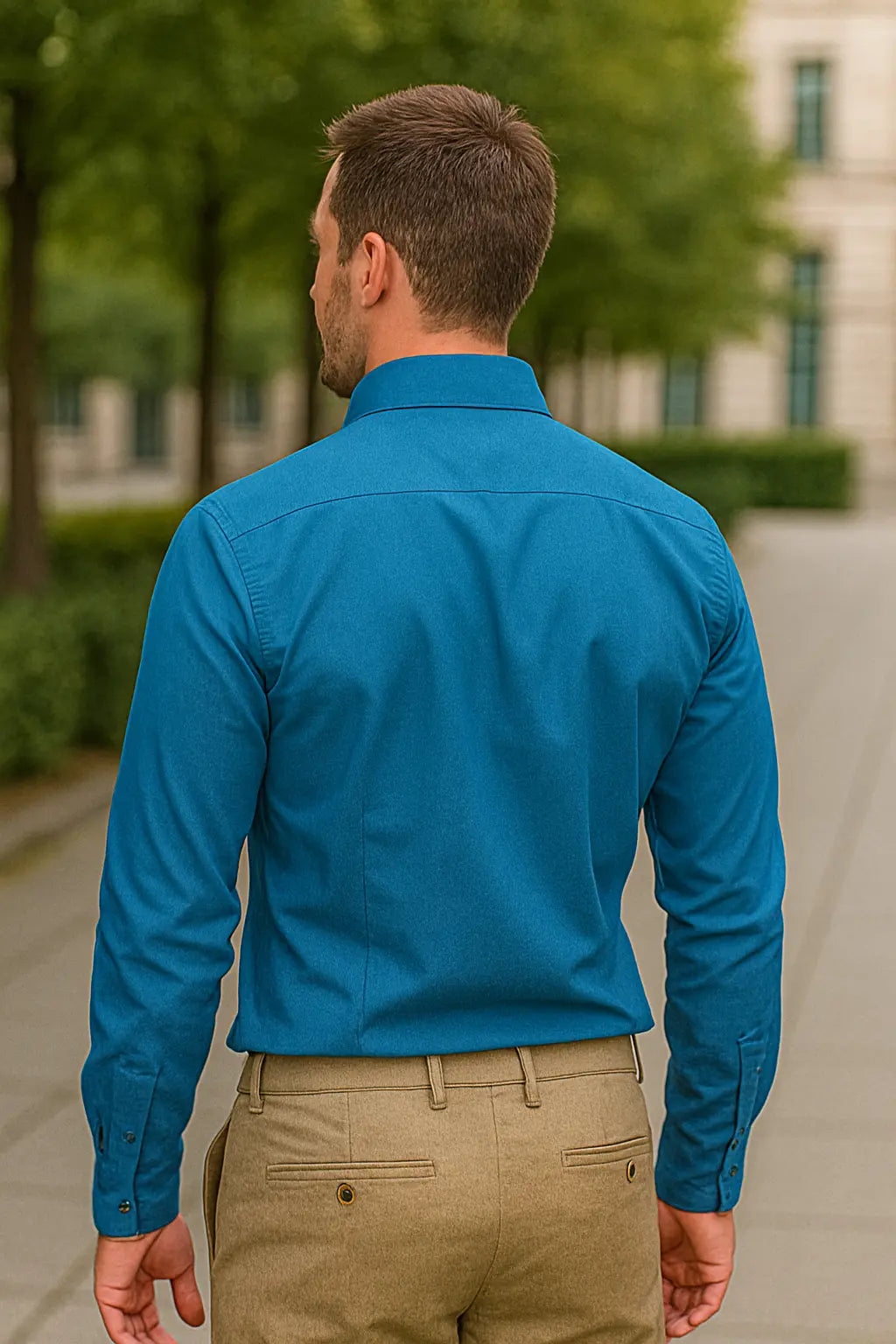 Heren Zomer Overhemd, Slanke Lange Mouwen Formele Zakelijke Casual, Effen Kleur Strijkvrij | VIQA VIQA© NEDERLAND