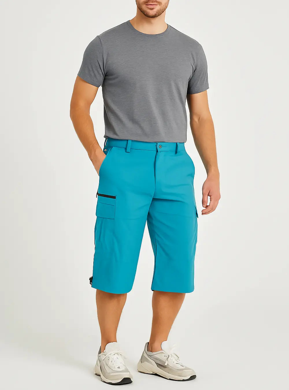 Roger Heren Comfort Cargo Korte Broeken VIQA© NEDERLANDLichtblauw-2XL