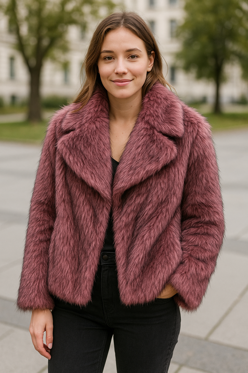 Elegante Nepbontjas Voor Dames, Zachte, Warme Jas Met Revers, Herfst En Winter Bovenkleding | VIQA VIQA© NEDERLAND