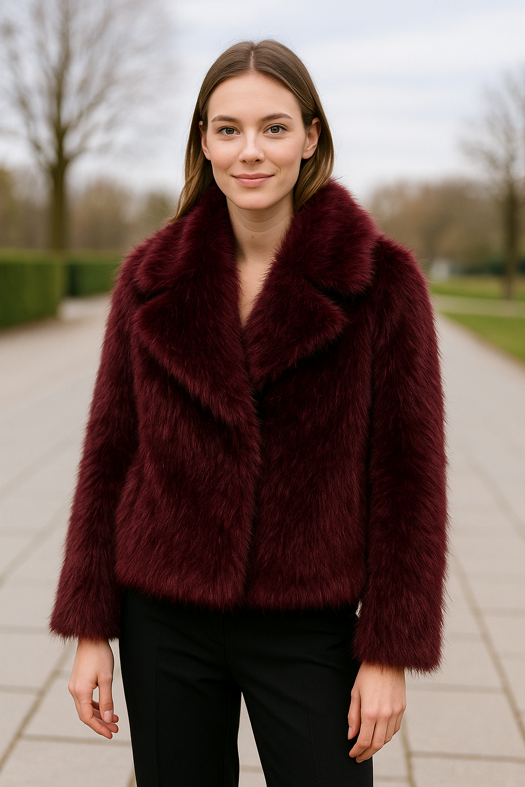 Cropped Bontjas Voor Dames, Chique Reverskraag, Dikke Winterjas Met Drukknopen | VIQA VIQA© NEDERLAND