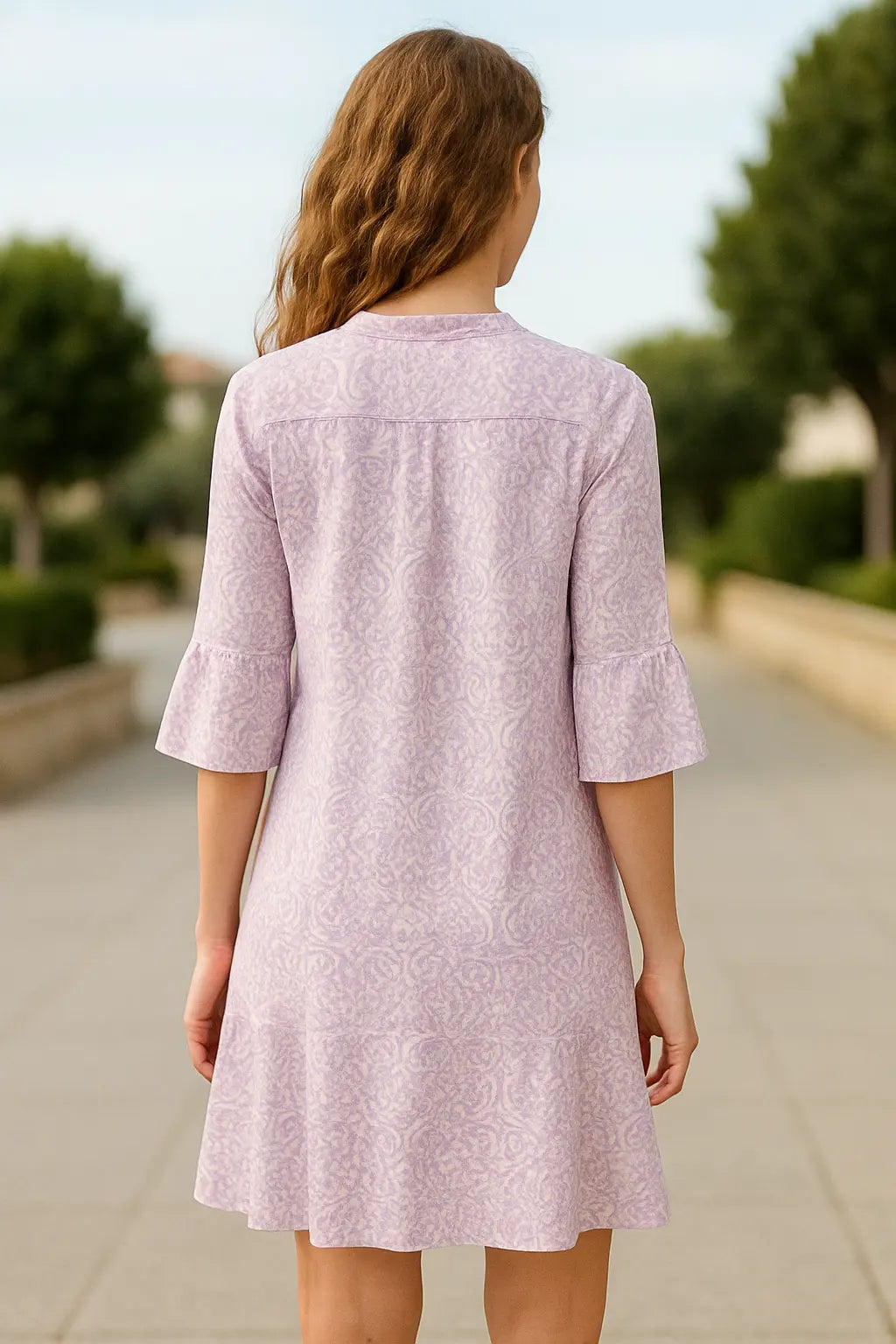 Dames Mini Zomerjurk, Print V-Hals Korte Mouwen Losse Casual Feest Trui | VIQA VIQA© NEDERLAND