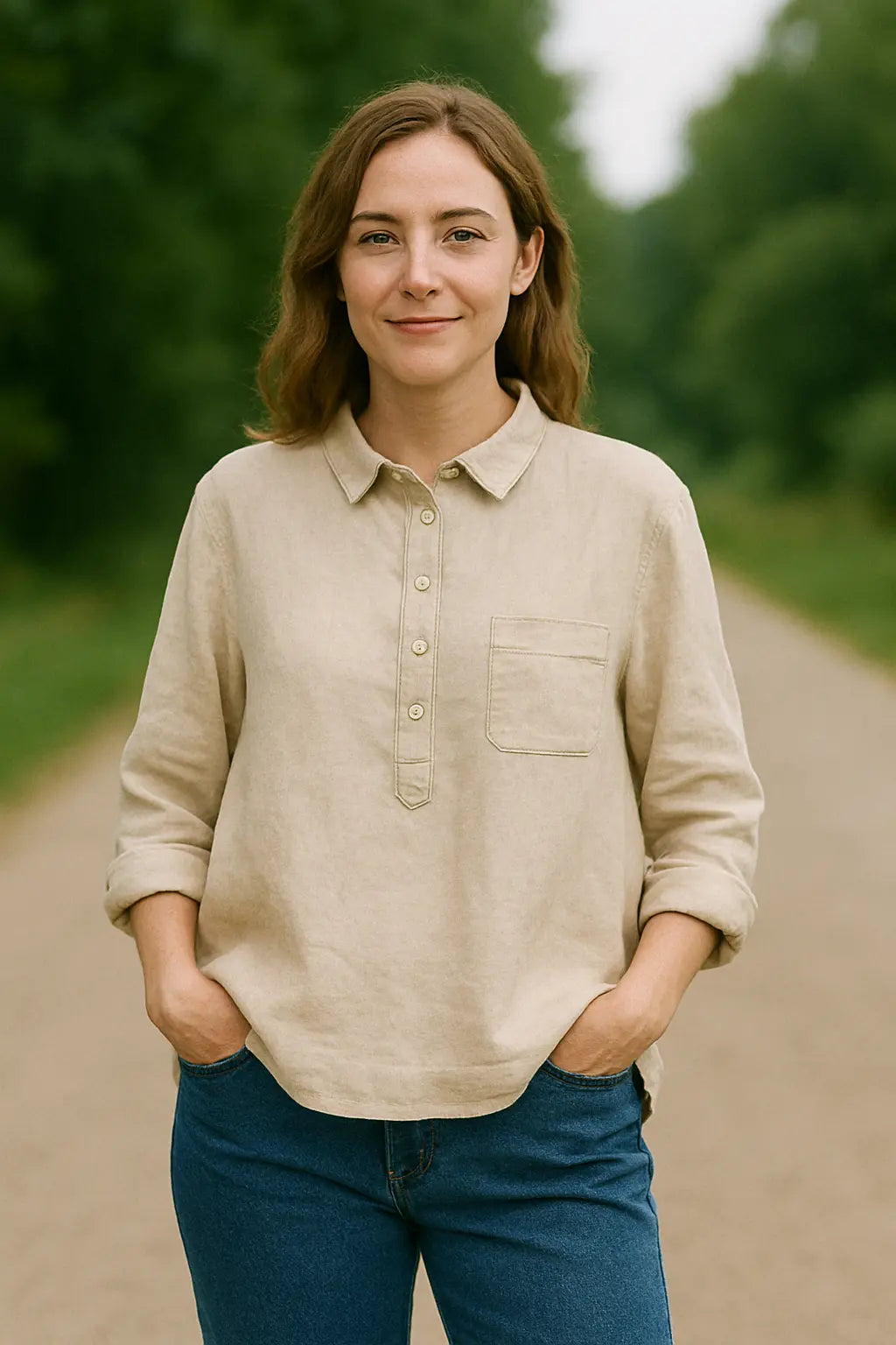 Dames Katoen-Linnen Shirt, Lange Mouwen Met Knopen, Effen Kleur Lente Casual Modieuze Top | VIQA VIQA© NEDERLAND