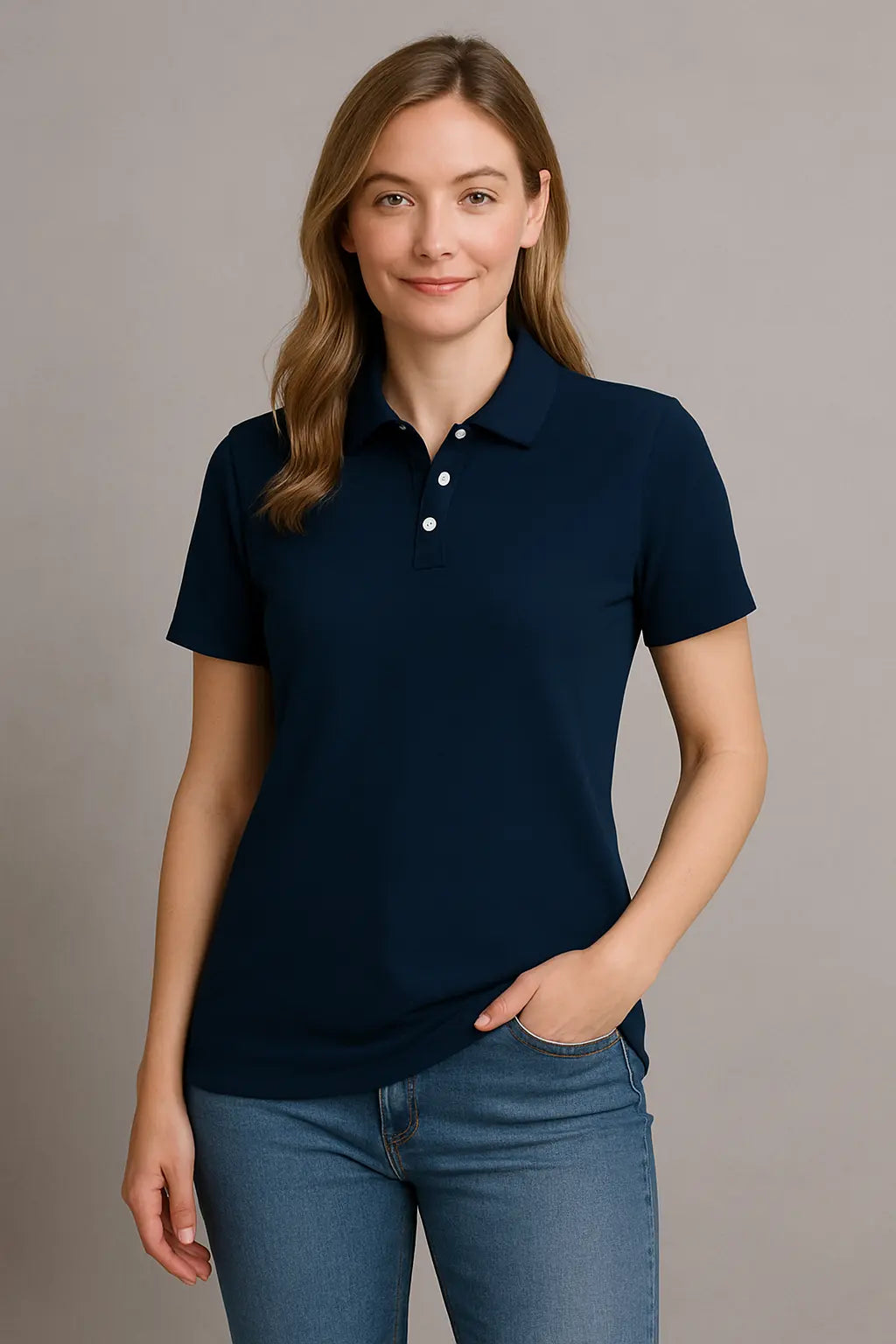 Sophie Dames Zomer Polo T-Shirt Met Korte Mouwen VIQA© NEDERLANDBlauw-2XL