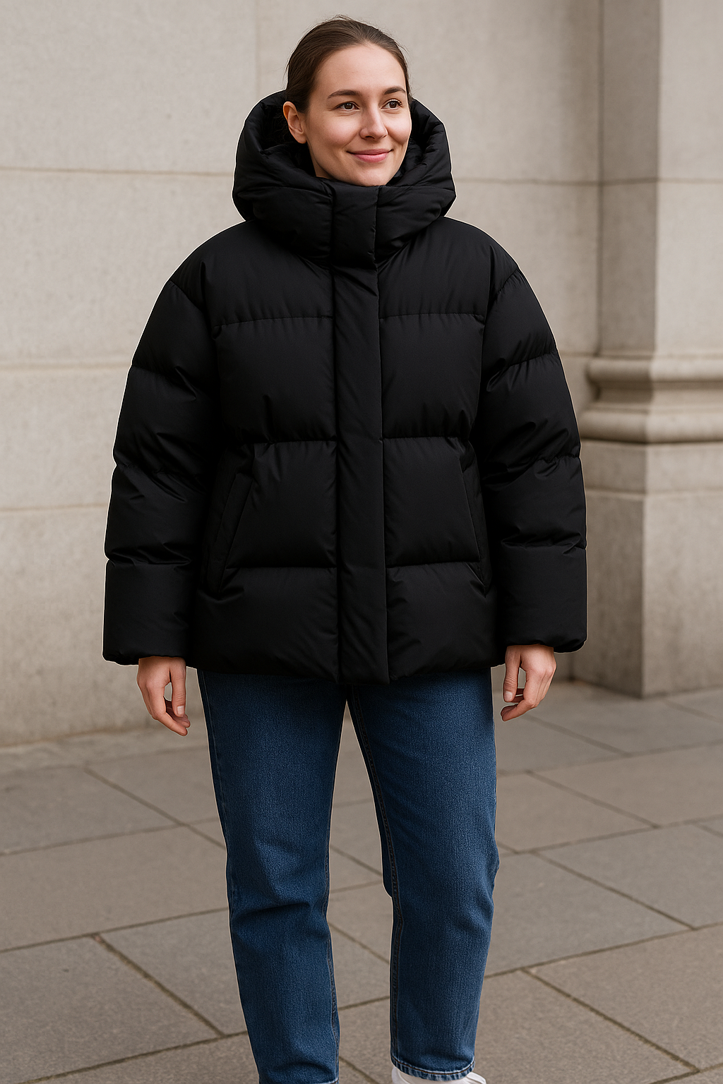 Dames Winter Pufferjas, Dikke Warme Jas Met Kraag En Afneembare Capuchon, Casual Bovenkleding Met Lange Mouwen | VIQA VIQA© NEDERLAND