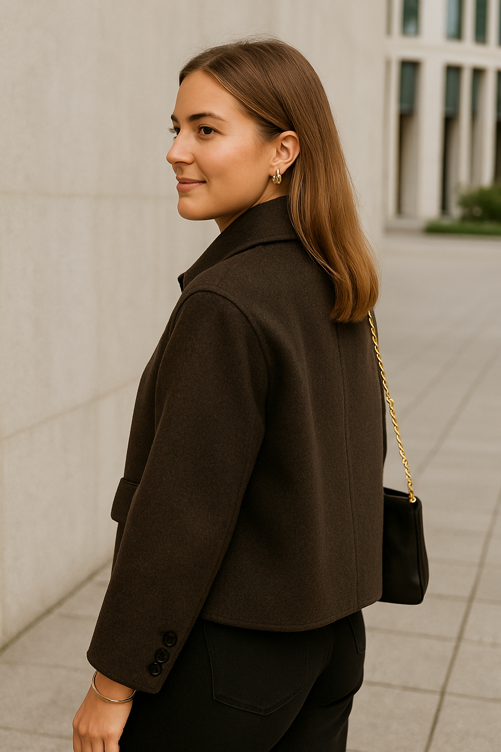 Wollen Damesjas, Effen Kort Knoopjasje, Herfstwinter Warme Bovenkleding | VIQA VIQA© NEDERLAND