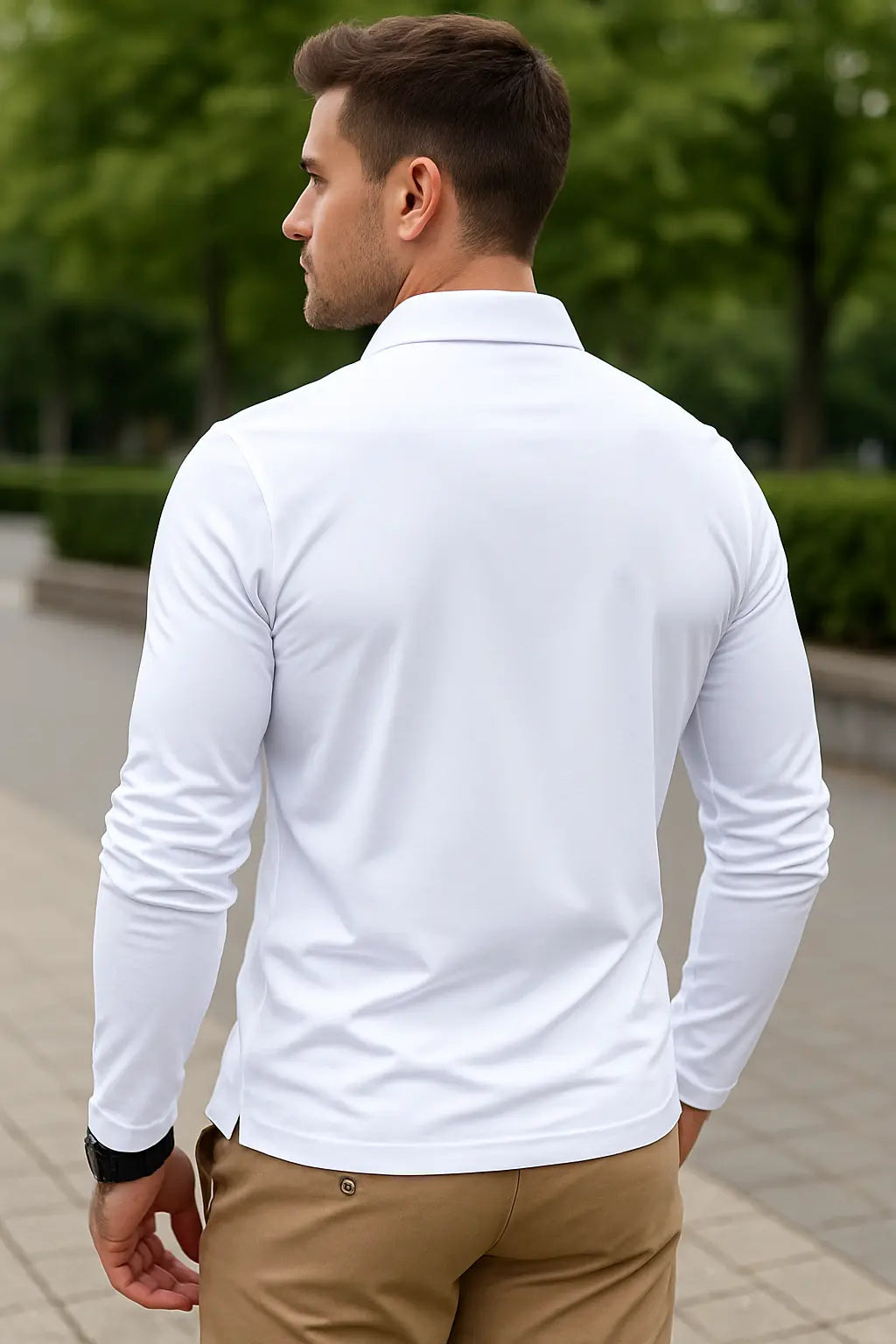 Heren Lange Mouwen Poloshirt, Hoge Kwaliteit Business Casual Kap Met Zak, Lente Herfst Slijtage | VIQA VIQA© NEDERLAND