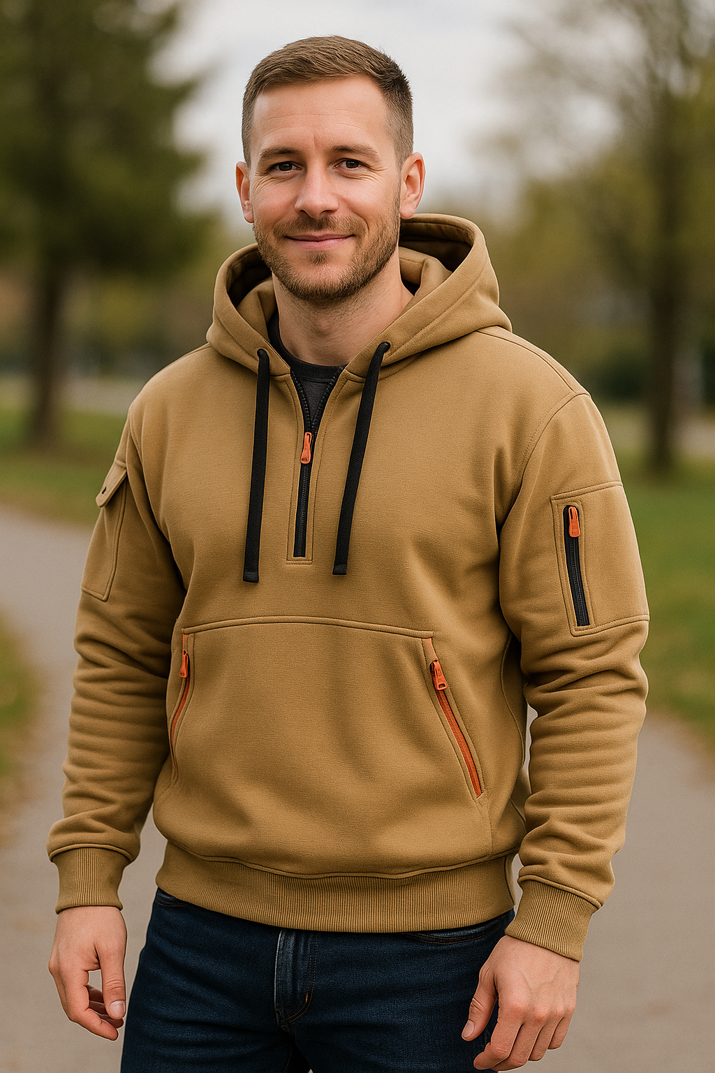 Heren Streetwear Hoodie, Staande Kraag Rits Pullover Lange Mouwen Sweatshirt Herfst Winter | VIQA VIQA© NEDERLAND
