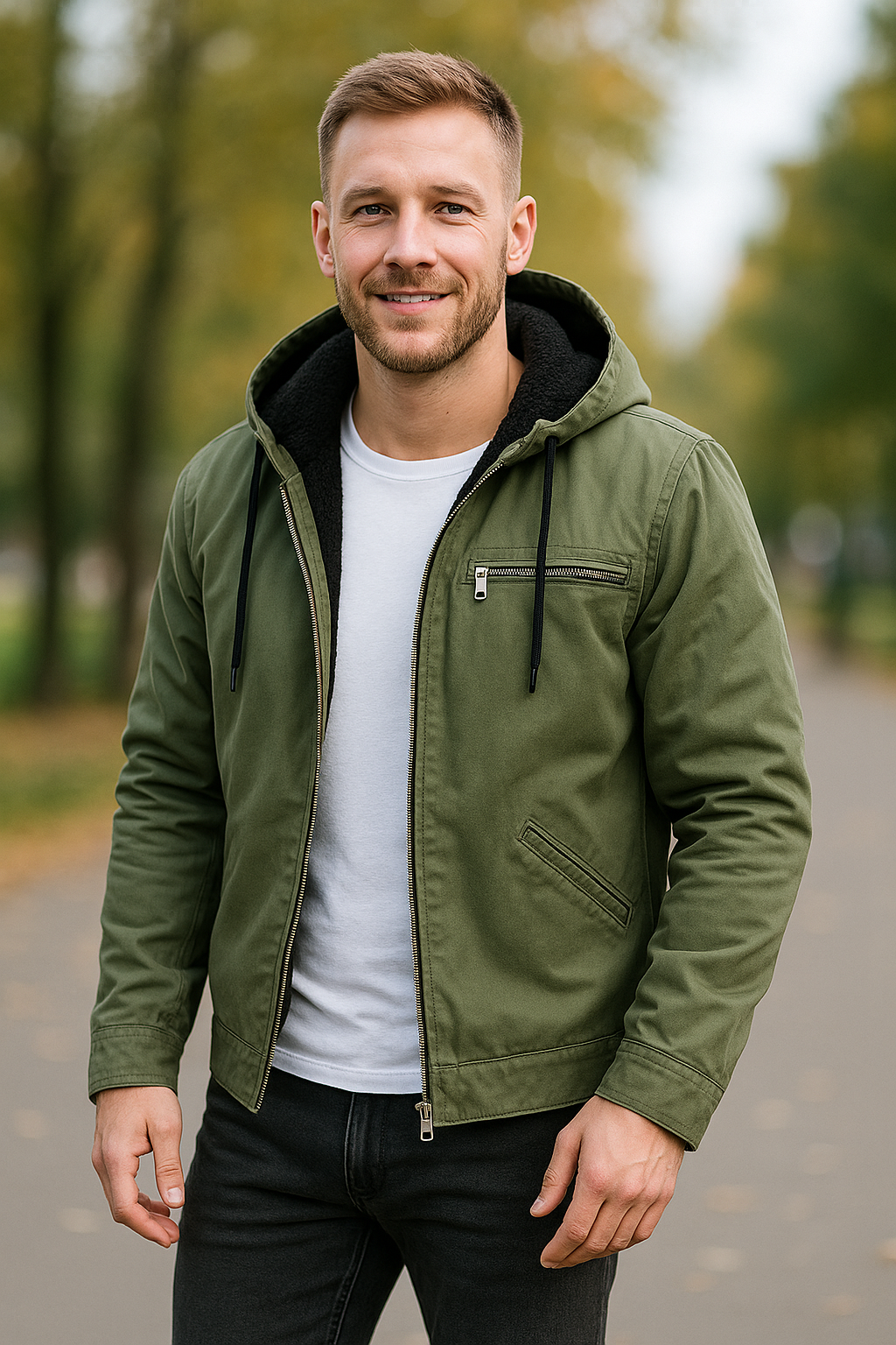 Heren Katoenen Gewatteerde Jas, Casual Effen Rits Parka, Winter Trendy Losse Jas | VIQA VIQA© NEDERLAND