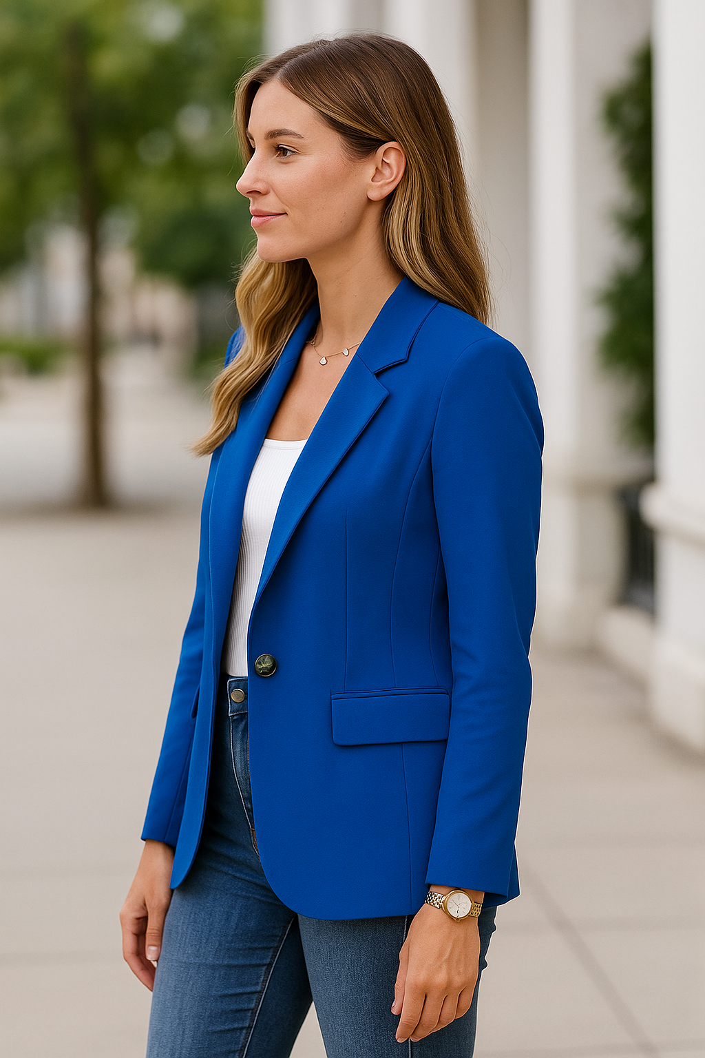 Blazerjas Voor Dames, Elegante Zakelijke Jas Met Lange Mouwen En Revers, Casual Losse Bovenkleding | VIQA VIQA© NEDERLAND