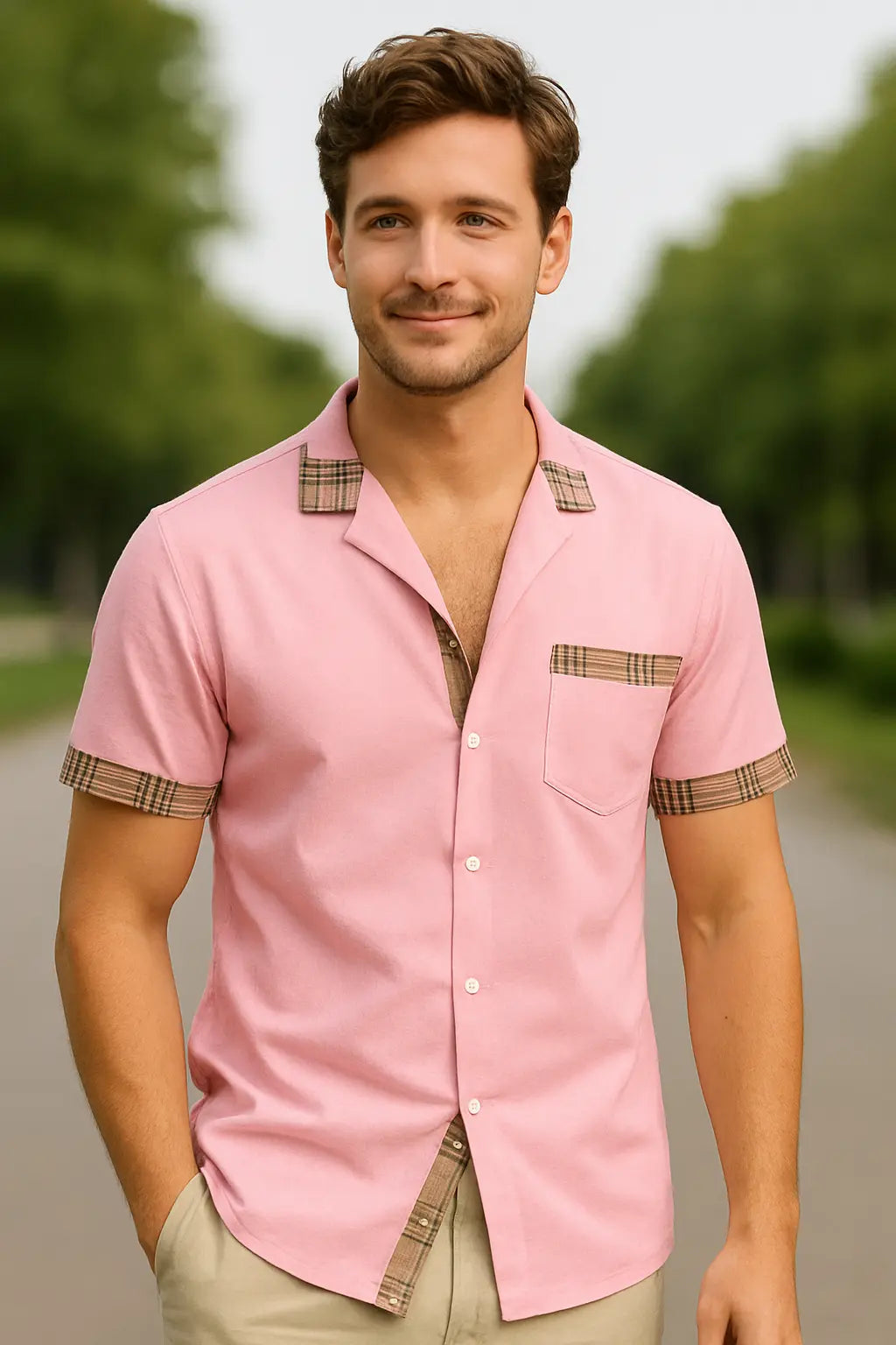 Heren Casual Zomer Shirt, Lichtgewicht Ademend Kap Top, Los Fit Met Zak | VIQA VIQA© NEDERLAND