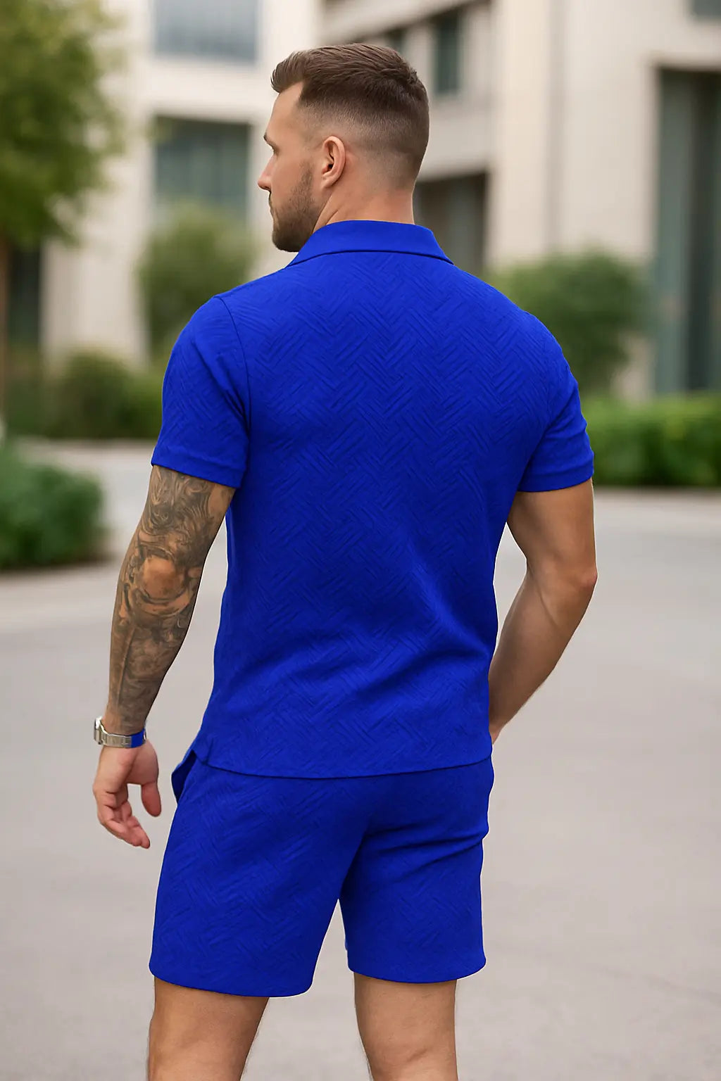 Heren Sportief Tweedeliege T-Shirt En Korte Broek Set, Casual Mesh Korte Mouwen Sportief Outfit | VIQA VIQA© NEDERLAND