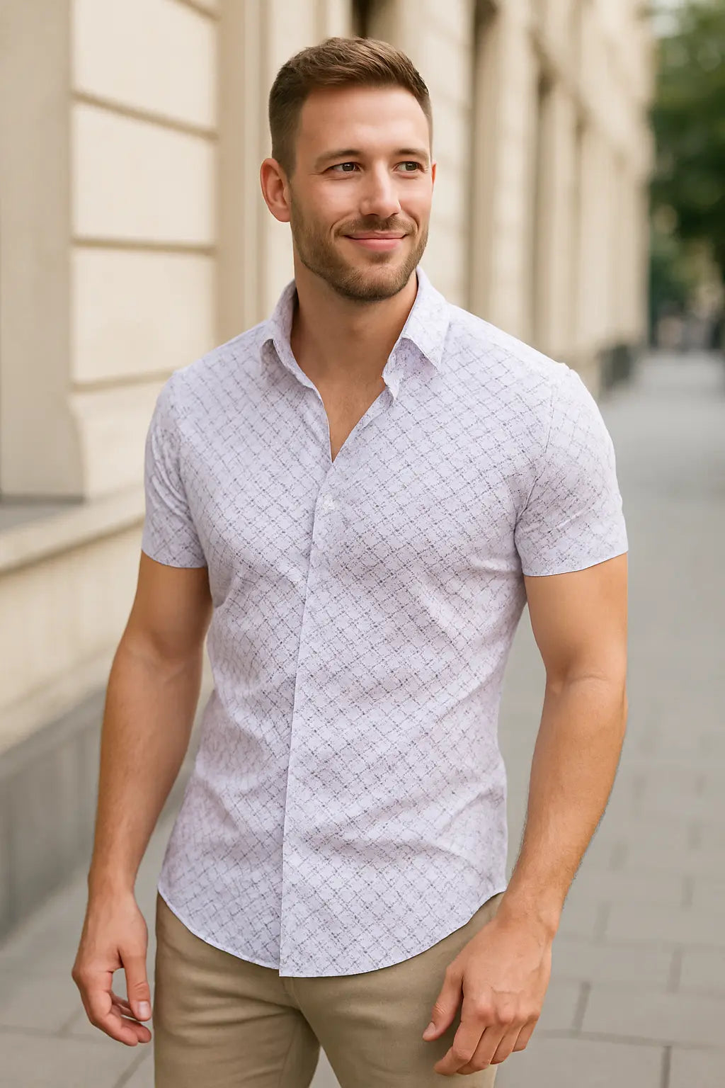 Heren Zomer Geruit Shirt, Korte Mouwen Casual Knop Omhoog, Lichtgewicht Mode Top | VIQA VIQA© NEDERLAND