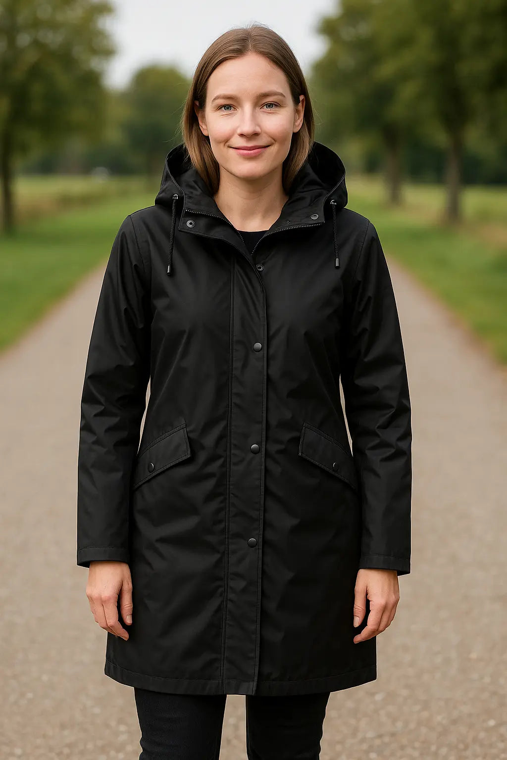 Waterdichte Regenjas Voor Dames, Lange Winddichte Wandeljas Met Capuchon, Warme Casual Kleding Voor Buiten | VIQA VIQA© NEDERLAND