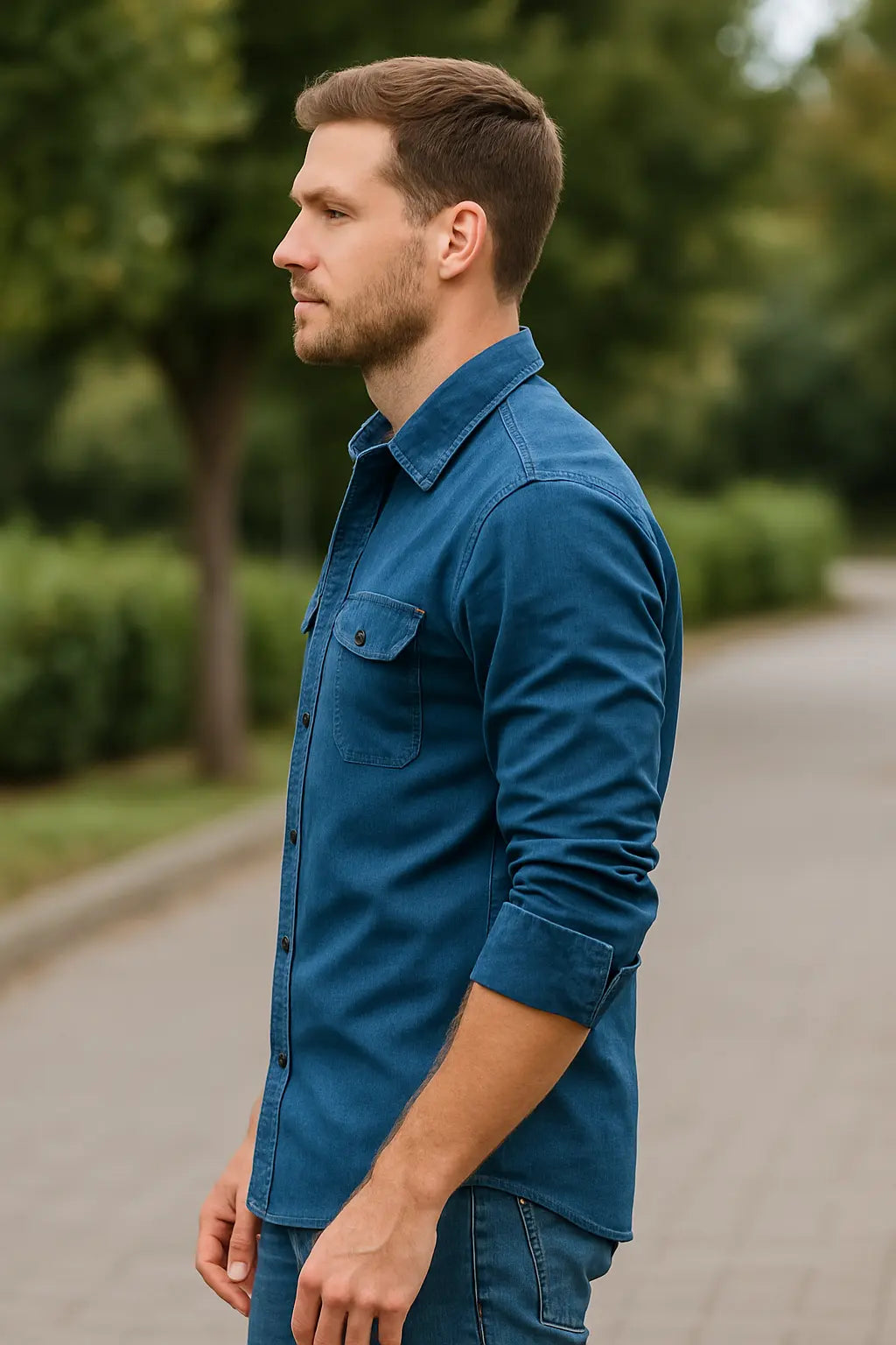 Heren Corduroy Overhemd, Lange Mouw Slim Pasvorm, Effen Kleur Zakelijk Casual Wear | VIQA VIQA© NEDERLAND