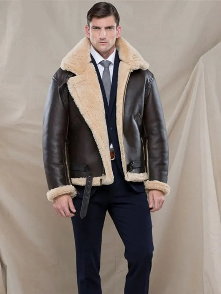 Leren Herenjack Met Lange Mouwen En Pluche VIQA© NEDERLAND