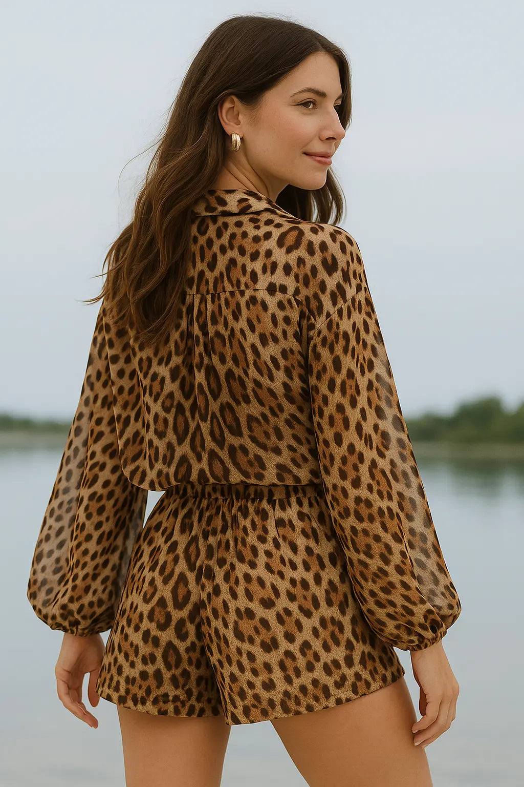 Damesset Twee-Delig, Gedrukt Shirt Met Lange Mouwen En Elastische Taillebroek, Zomer Outfit | VIQA VIQA© NEDERLAND