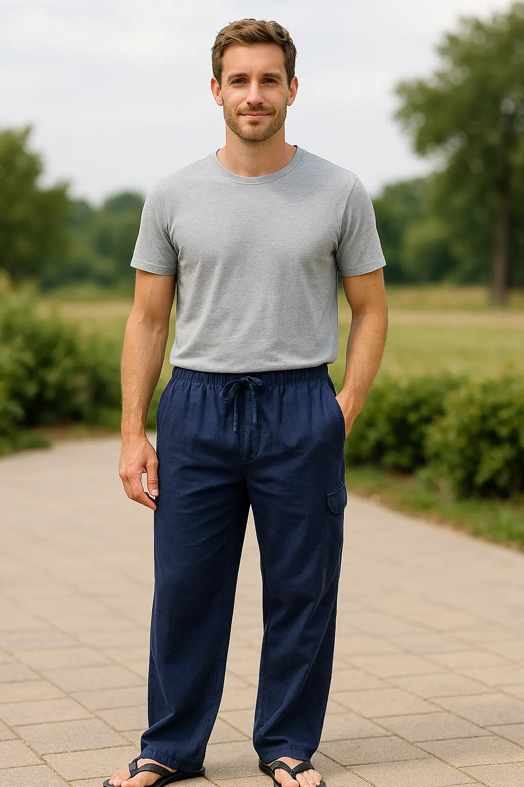 Lichtgewicht Herenbroek, Elastische Taillebroek, Casual Lange Zomerbroek | VIQA VIQA© NEDERLAND