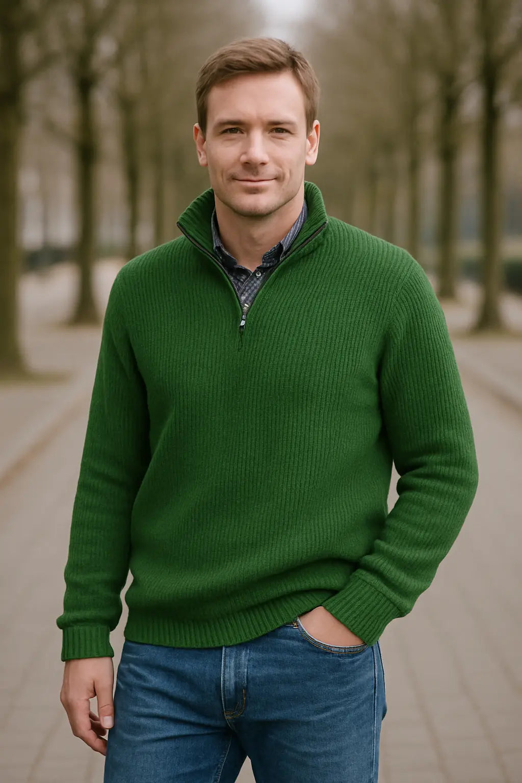 Heren Trui Met Ritskraag, Retro Losvallende Gebreide Trui, Comfortabele Casual Trui Voor Herfst En Winter | VIQA VIQA© NEDERLAND