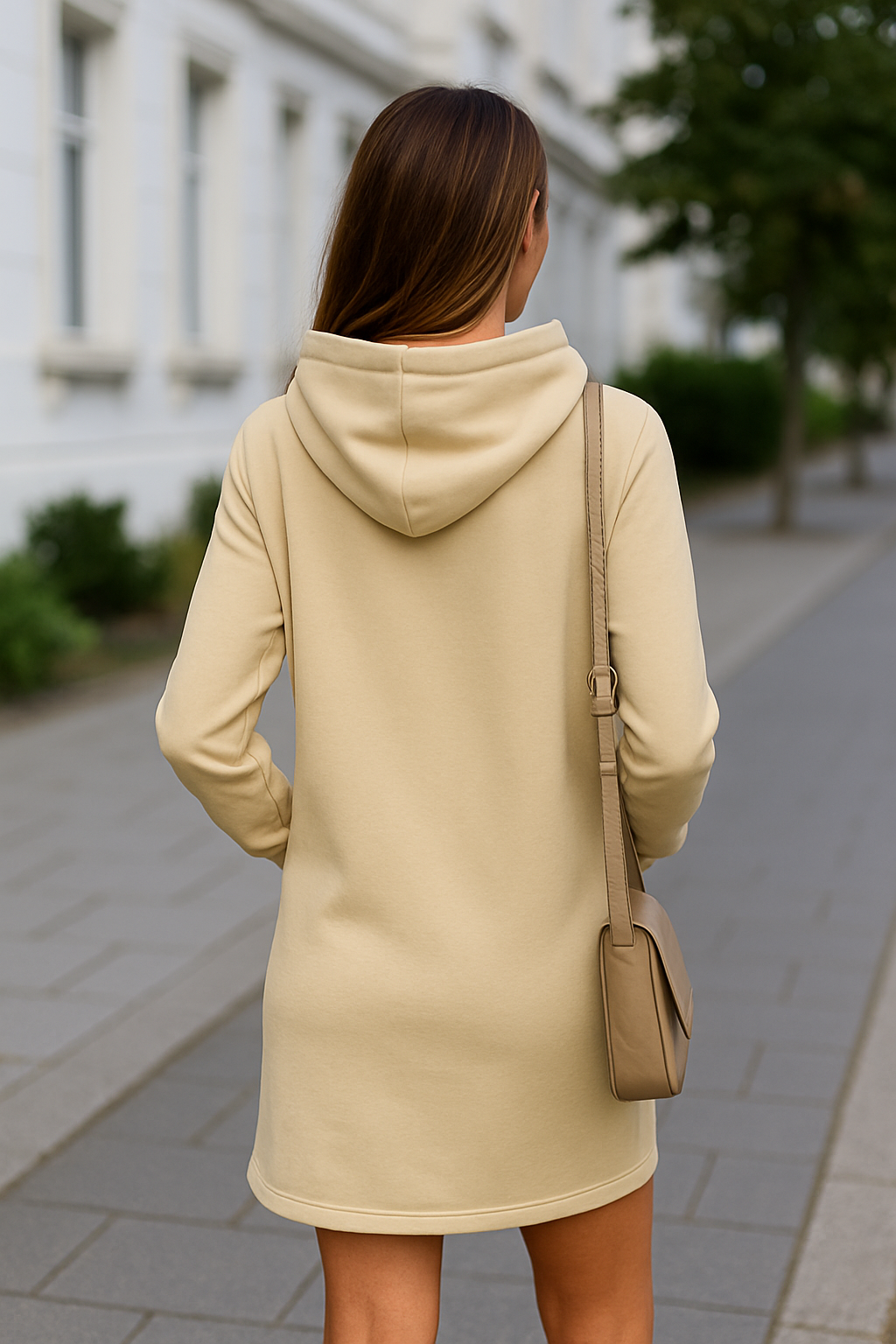 Dames Hoodie Jurk, Lange Mouw Hoge Taille Capuchon Sweatshirt, Herfst Winter Casual Mini | VIQA VIQA© NEDERLAND