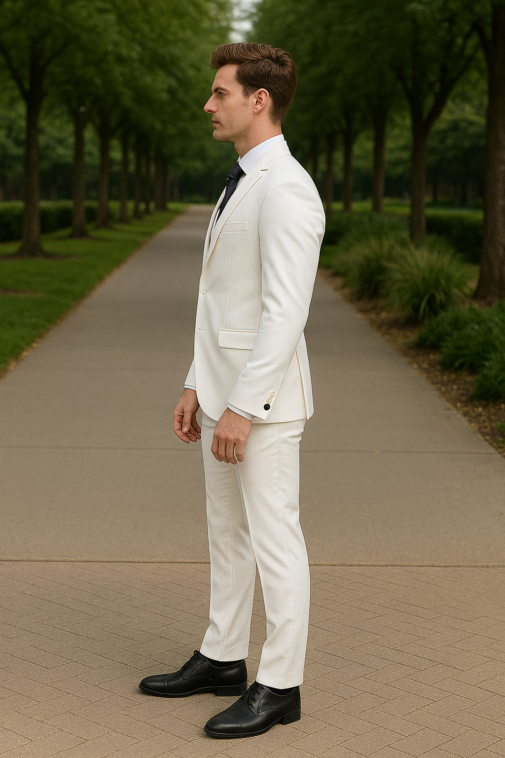 3-Delig Trouwpak Voor Heren, Slim Pasvorm Bruidegom Smoking Met Jasje, Broek En Vest, Op Maat Gemaakt Formeel Pak | VIQA VIQA© NEDERLAND