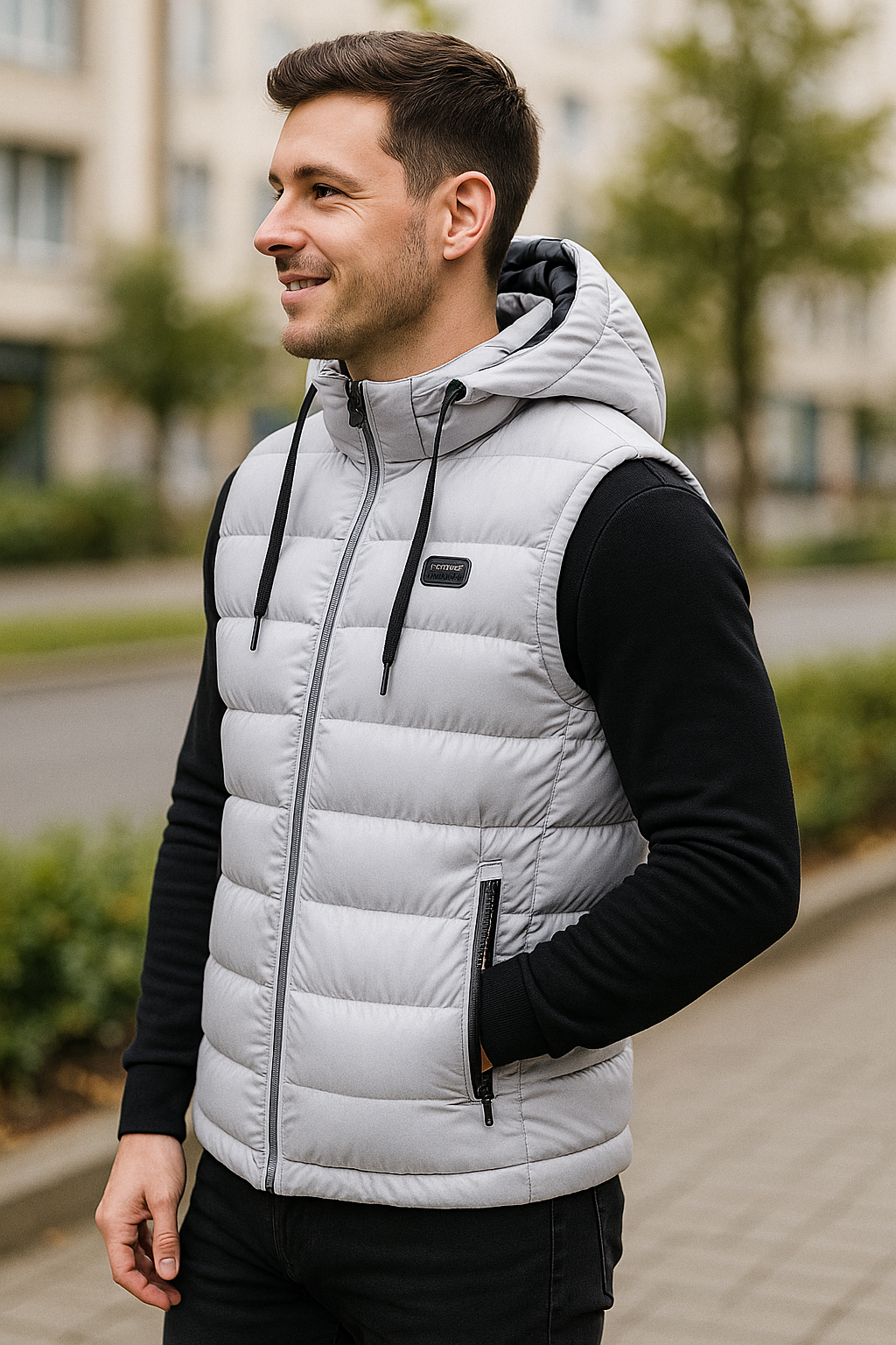 Herenvest Met Capuchon En Katoenen Voering, Mouwloze Casual Rits Jas Vest | VIQA VIQA© NEDERLAND