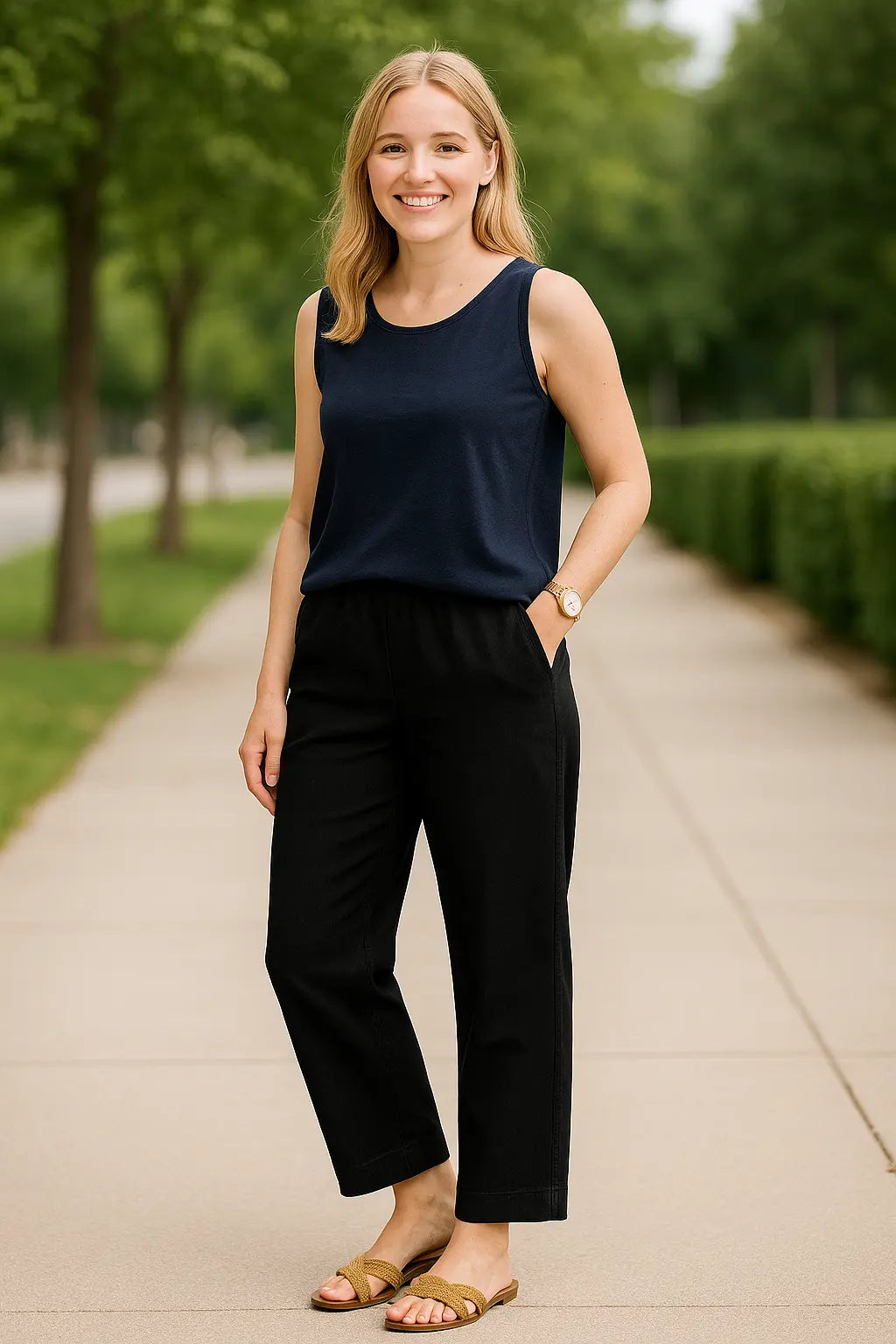 Dames Katoenen Linnen Broek, Losse Broek Met Zakken, Casual Zomerbroek | VIQA VIQA© NEDERLAND