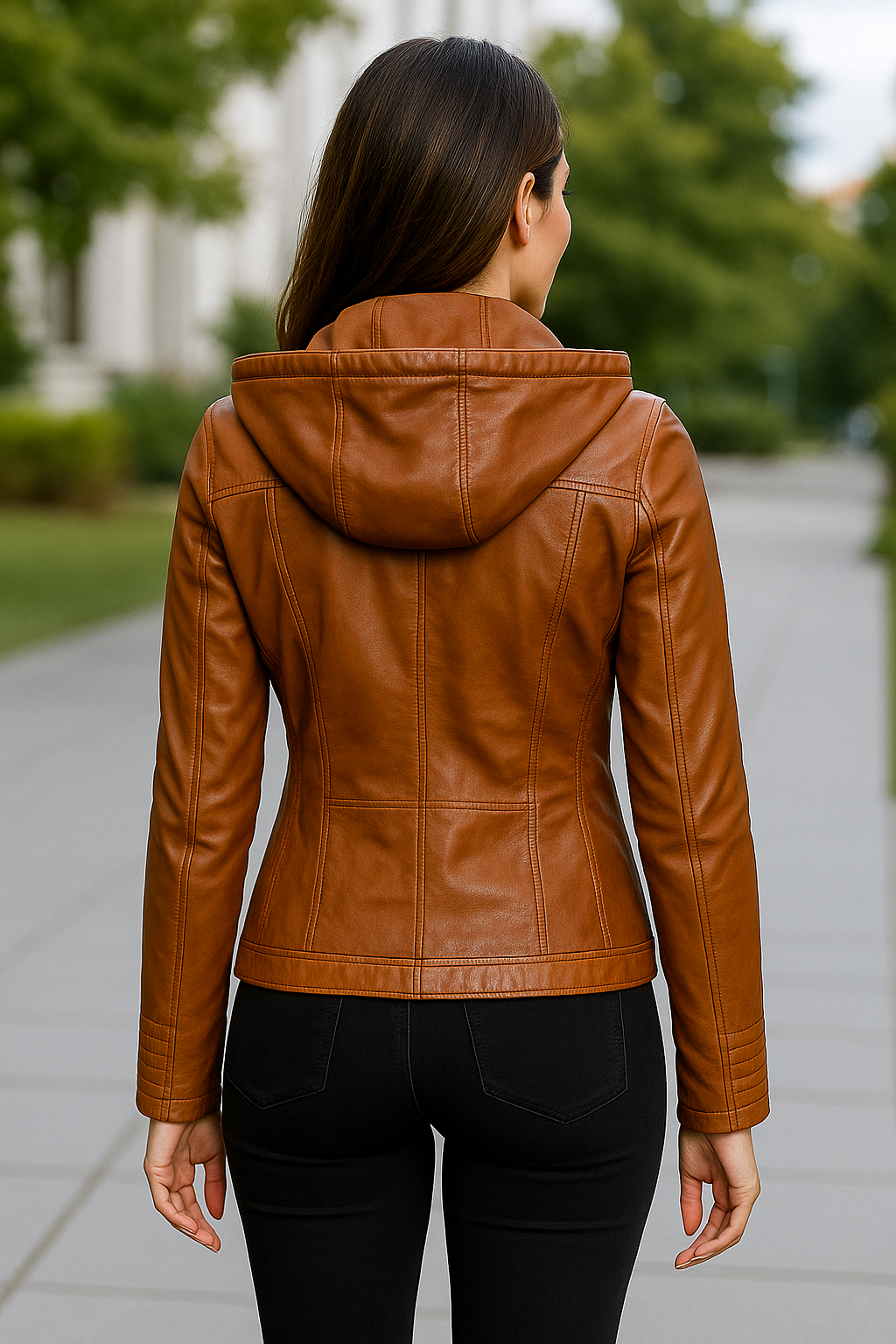 Dames Faux Lederen Jas, PU Motorfiets Jas, Hooded Winter Bovenkleding | VIQA VIQA© NEDERLAND