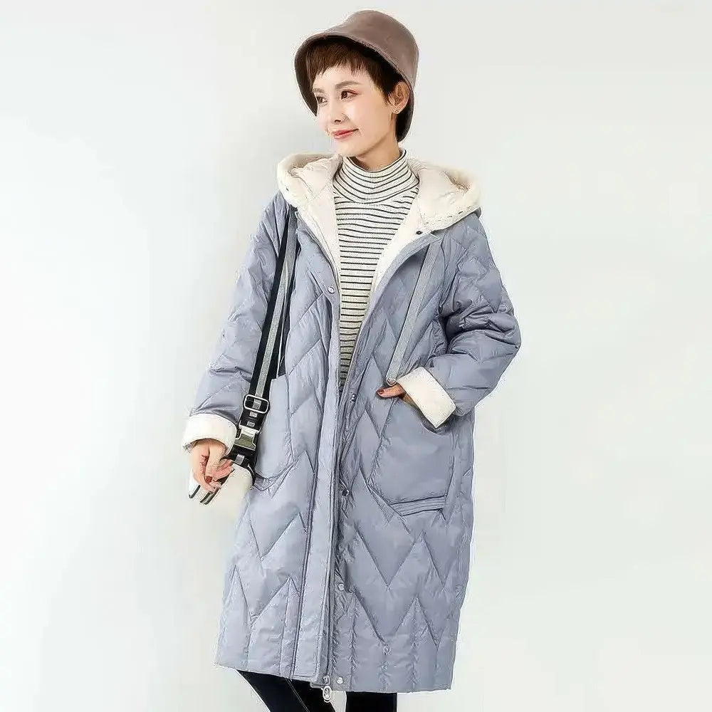 Witte Eendendonsjas Met Capuchon Voor Dames VIQA© NEDERLAND