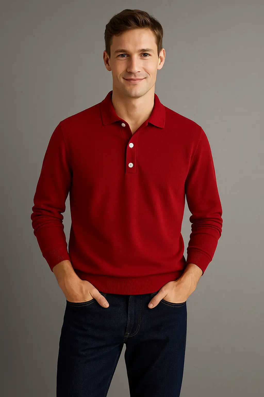 Mark Heren Polo T Shirt Met Knoopsluiting VIQA© NEDERLANDRood-2XL