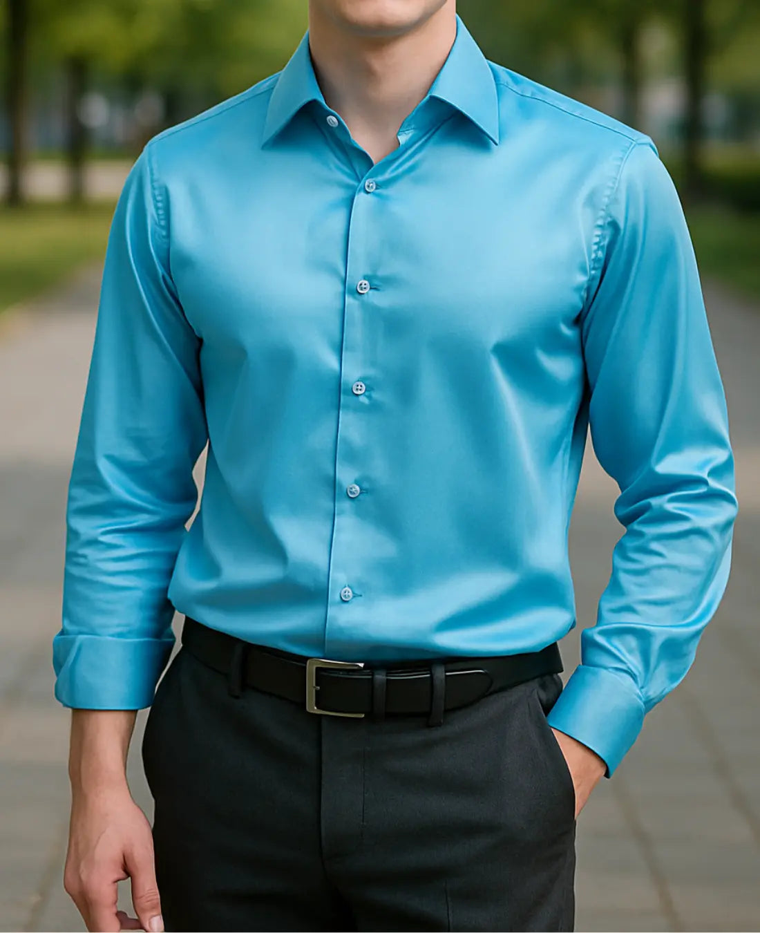 Heren Glanzend Satijn Luxe Overhemd VIQA© NEDERLAND