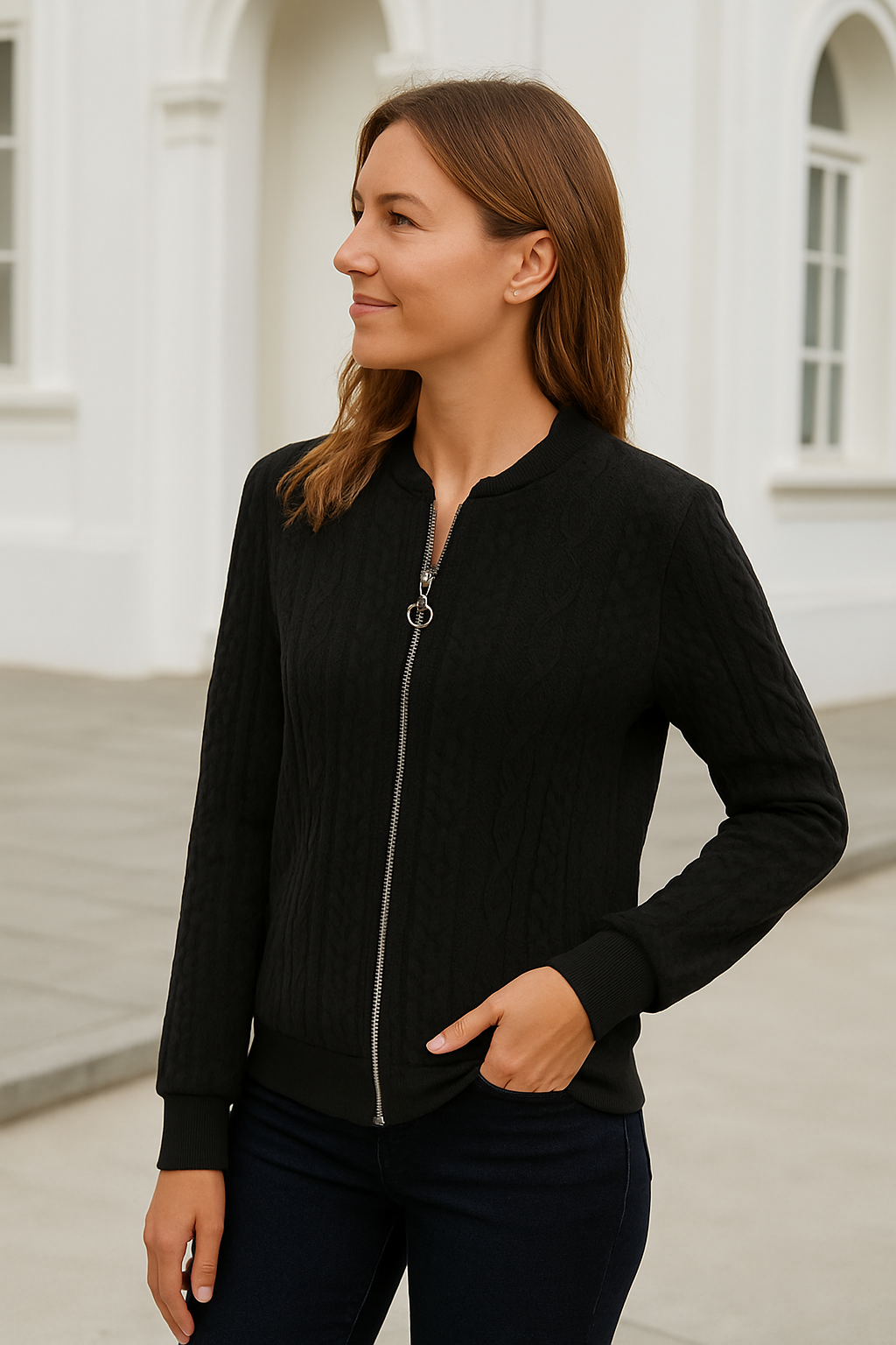 Dames Trui, Staande Kraag Ritssweatshirt, Herfst Winter Warme Losse Lange Mouw Casual Top | VIQA VIQA© NEDERLAND