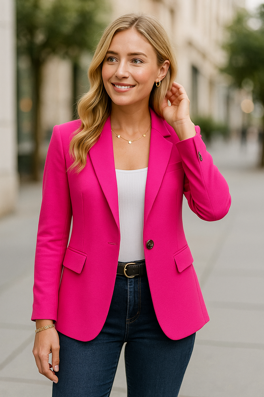 Blazerjas Voor Dames, Zakelijke Jas Met Lange Mouwen En Revers, Casual Elegante Effen Bovenkleding | VIQA VIQA© NEDERLAND