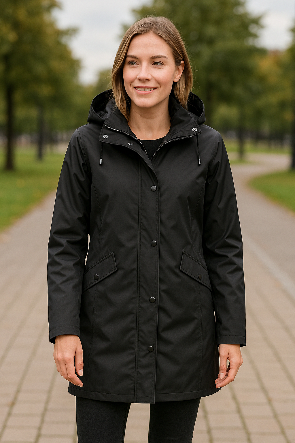 Dames Waterdichte Lange Regenjas, Capuchon Windbreaker Jas, Outdoor Casual Winddichte Jas | VIQA VIQA© NEDERLAND