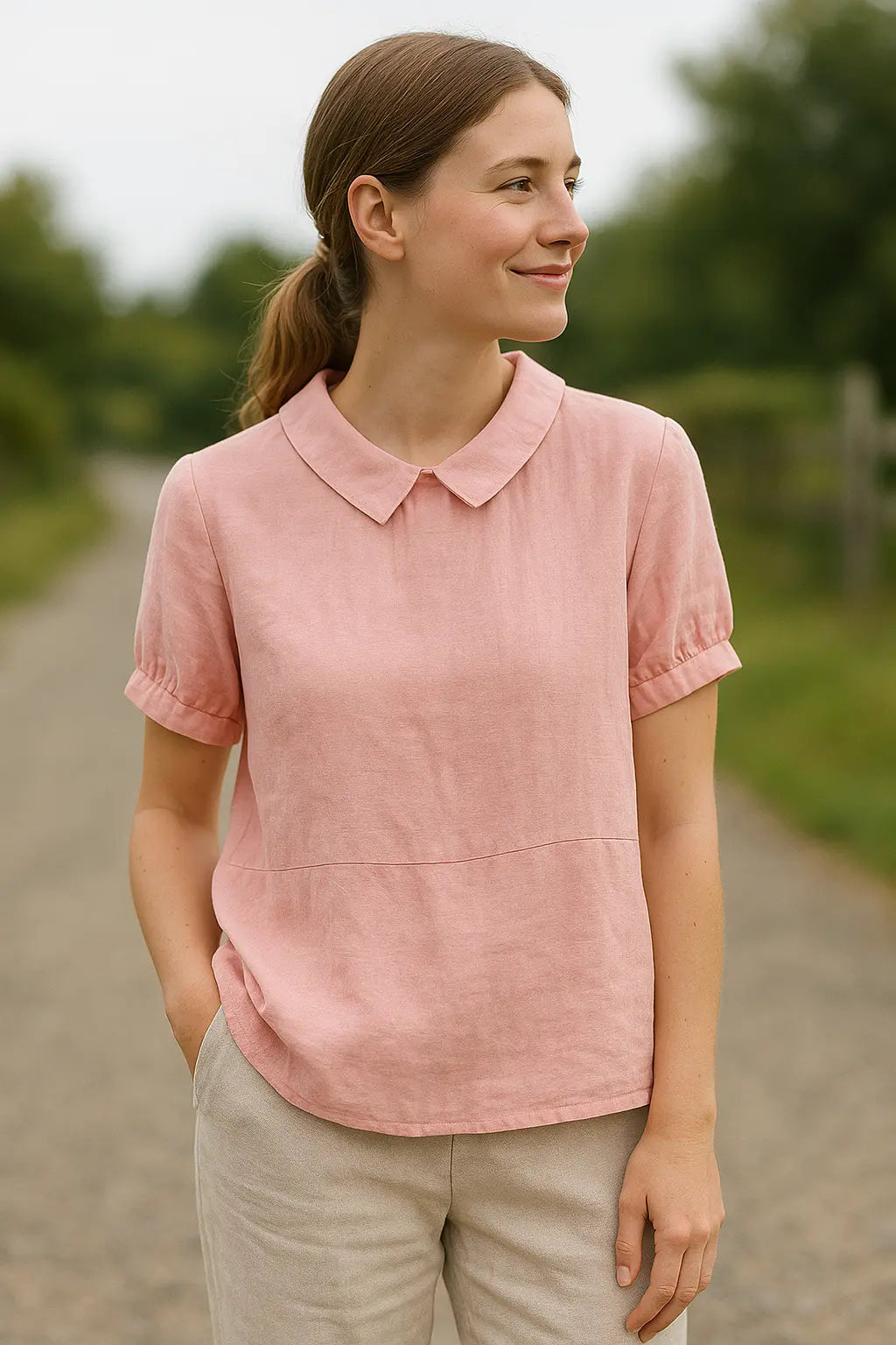 Dames Casual Blouse, Korte Mouwen Revers Pullover Shirt, Effen Kleur Top | VIQA VIQA© NEDERLAND