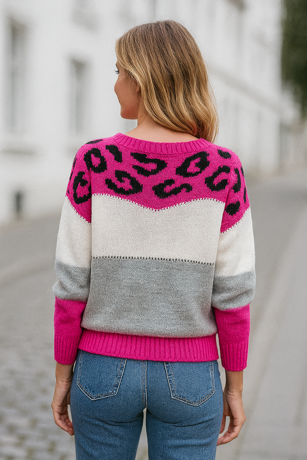 Dames Trui Met Luipaardprint, Losse Trui In Contrasterende Kleuren, Herfst-Winter Trui Met Lange Mouwen | VIQA VIQA© NEDERLAND