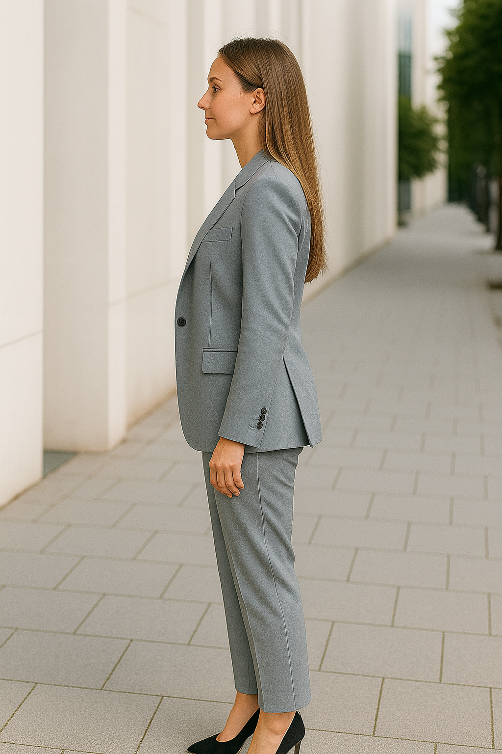 Slim Pasvorm Vestpak Voor Dames, Elegante Effen Kleur Temperament Kantooroutfit | VIQA VIQA© NEDERLAND