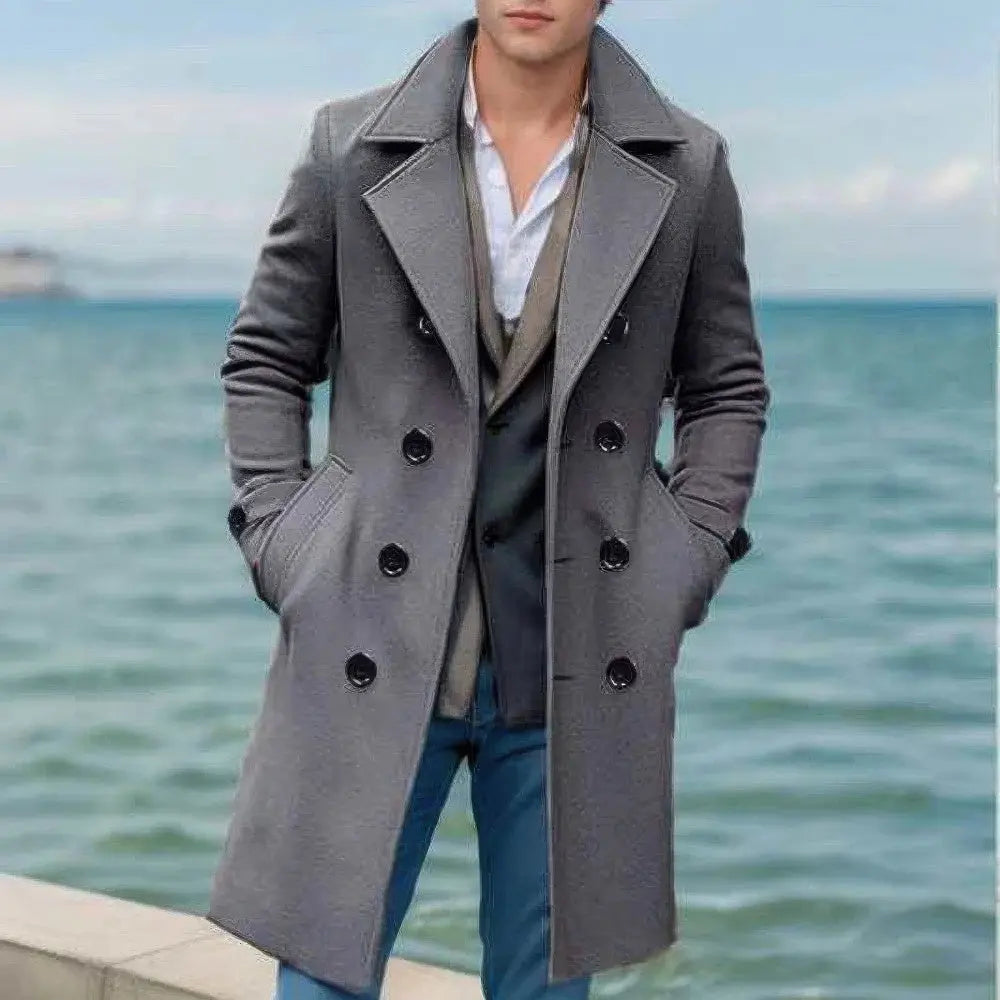 Wollen Herenjas Met Enkele Borst VIQA© NEDERLANDGrijs-Stijl-1-3XL