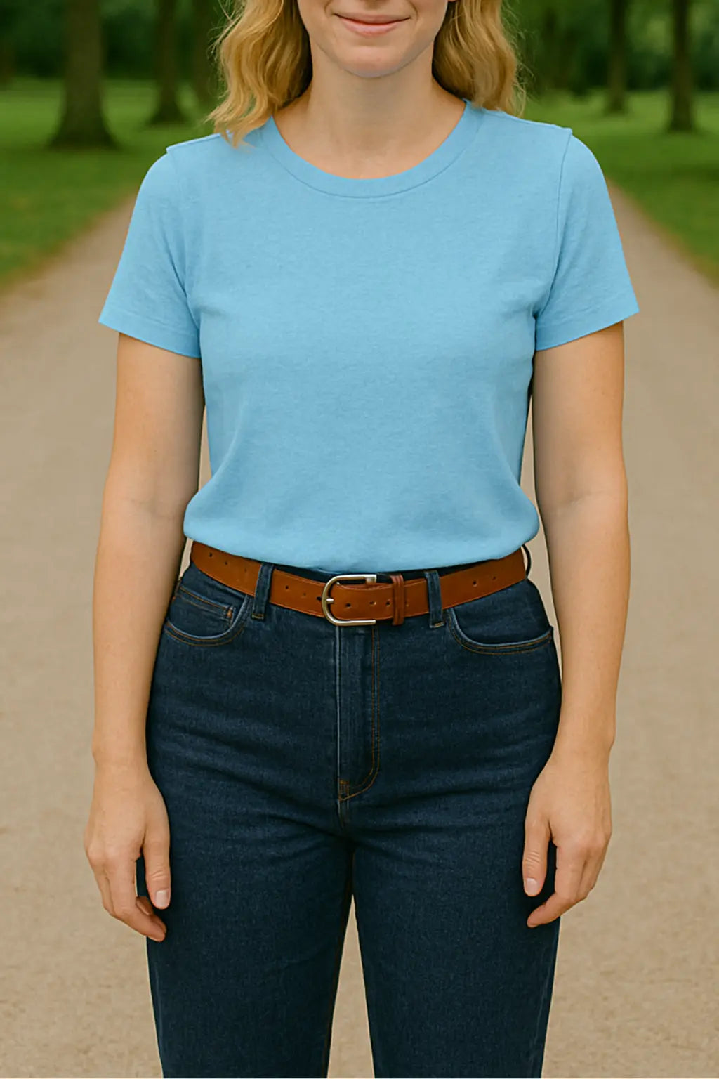 Dames zomer T-shirt Met Print, Casual Blouse Met Ronde Hals En 3/4 Mouwen, Comfortabele Top In Meerdere Kleuren | VIQA VIQA© NEDERLANDLichtblauw-2XL