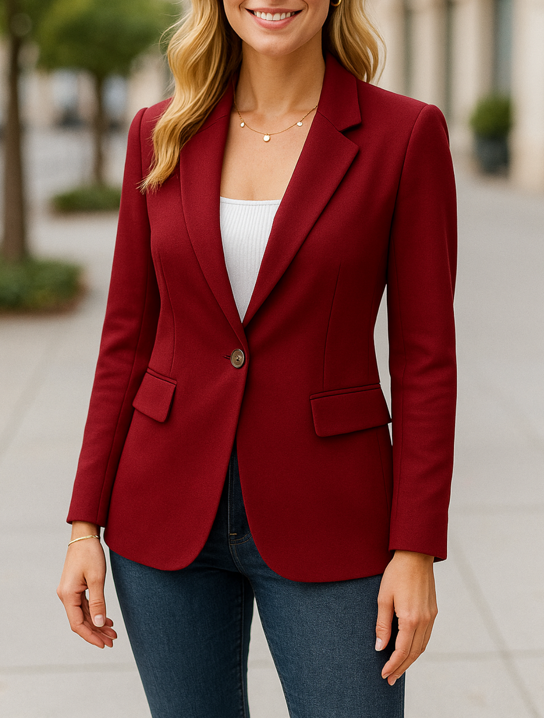 Blazerjas Voor Dames, Zakelijke Jas Met Lange Mouwen En Revers, Casual Elegante Effen Bovenkleding | VIQA VIQA© NEDERLAND