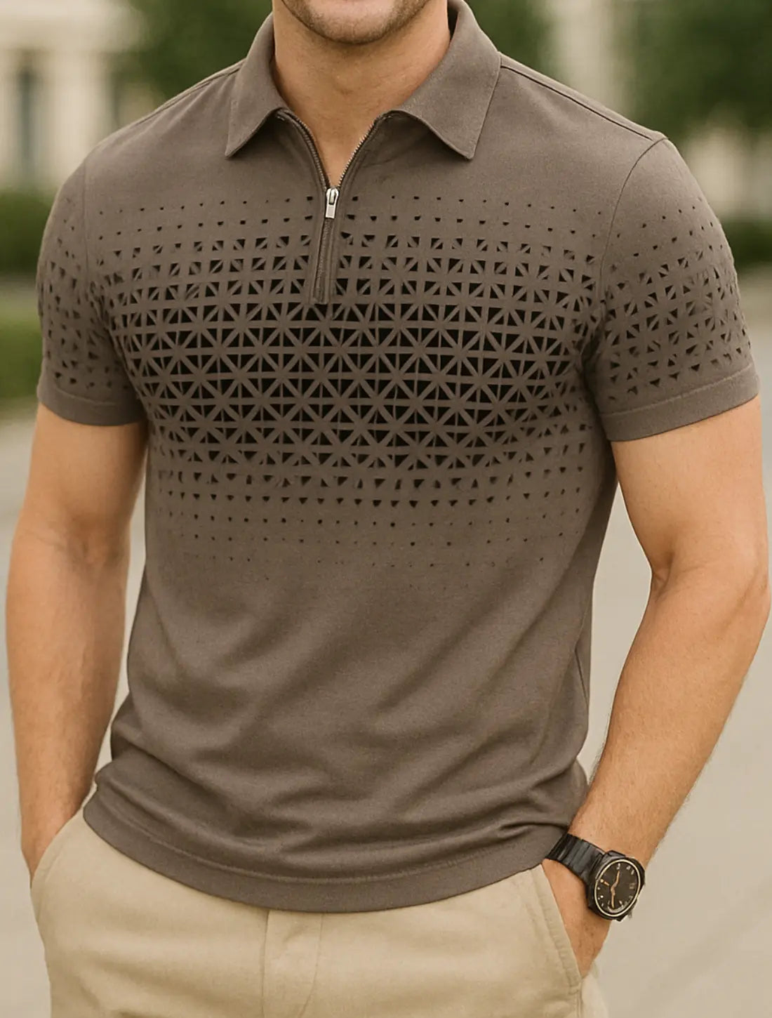 Heren Polo Met Rits VIQA© NEDERLAND