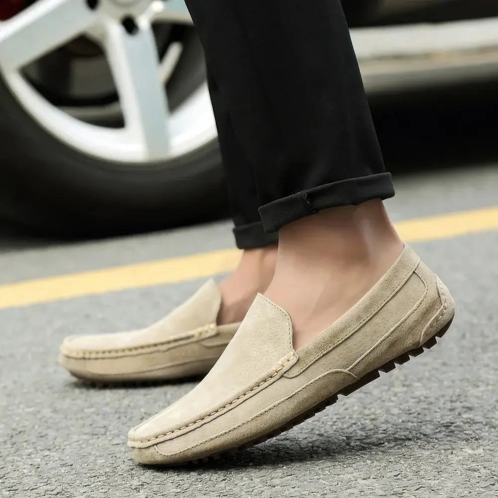 Heren Luxe Suède Comfortabel Slip-on Loafer Mules VIQA© NEDERLANDKhaki-46