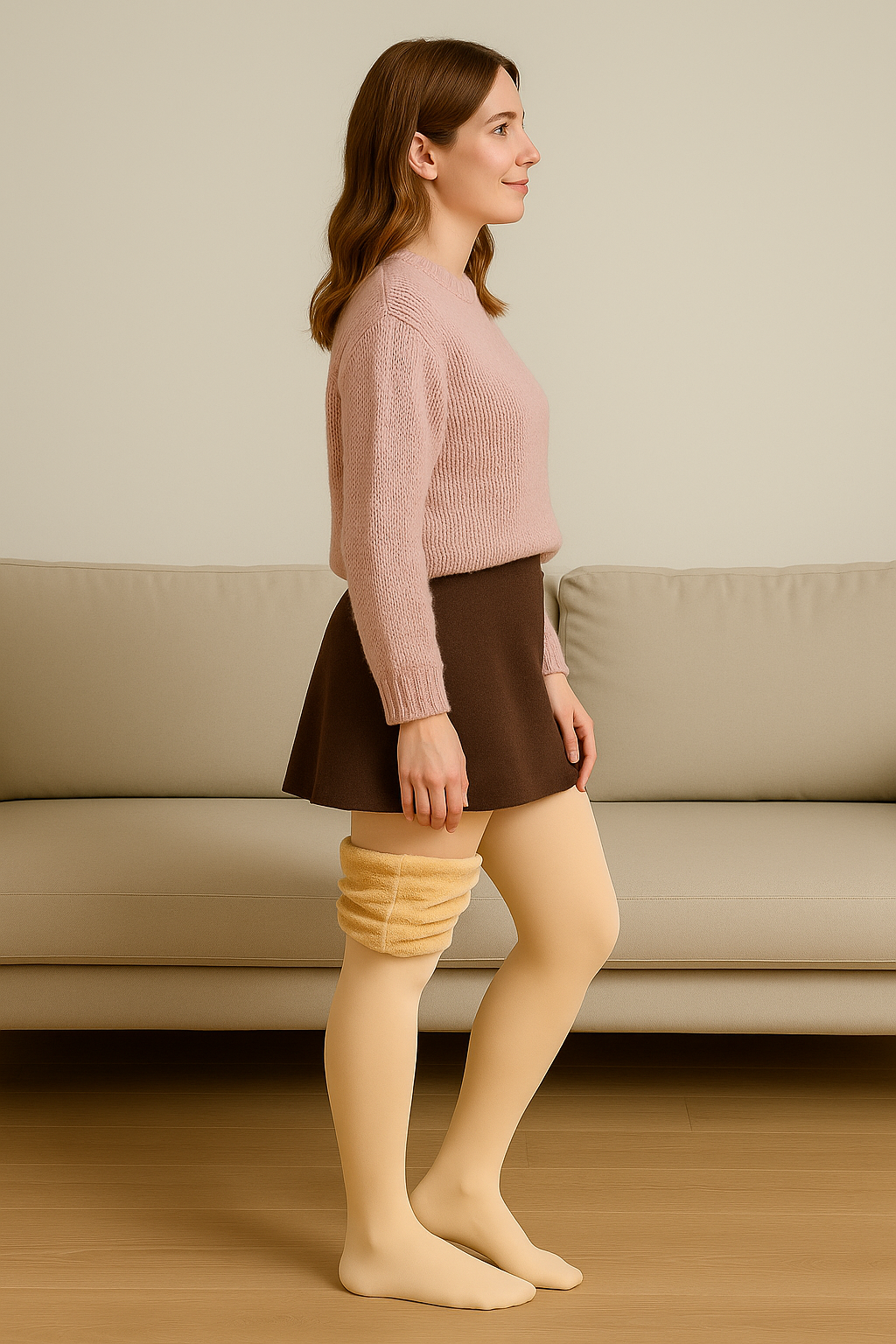 Dames Fleece Winter Legging Met Hoge Taille Slim Pasvorm, Warme Huidtransparante Thermische Broek | VIQA VIQA© NEDERLAND